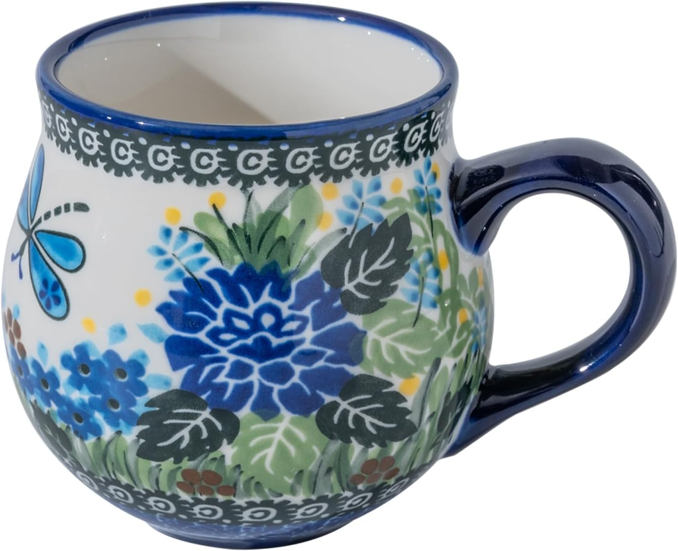 ALMA 380Ml Coffee Mug Handmade Kitchen Ceramic Mug,Microwave Dishwasher Safe, Lovely Flower Cup for Wedding Birthday, Classic Pattern Spring Splendor - Classic Pattern Spring Splendor image number 3