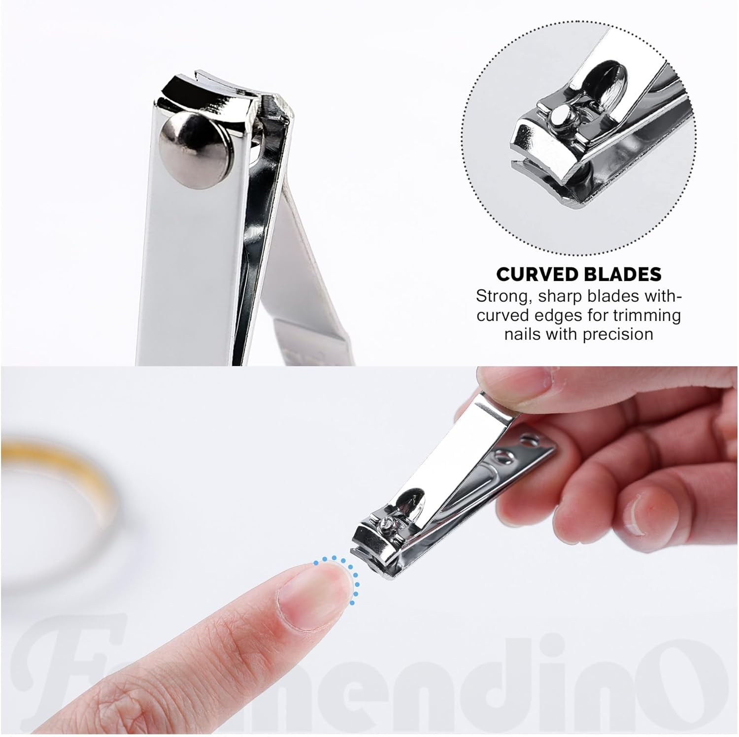 Framendino, 18 Pack Stainless Steel Small Fingernail Toenail Nail Grooming Clippers Bulk Tools Set for Mens Women Silvery Rose Gold image number 2