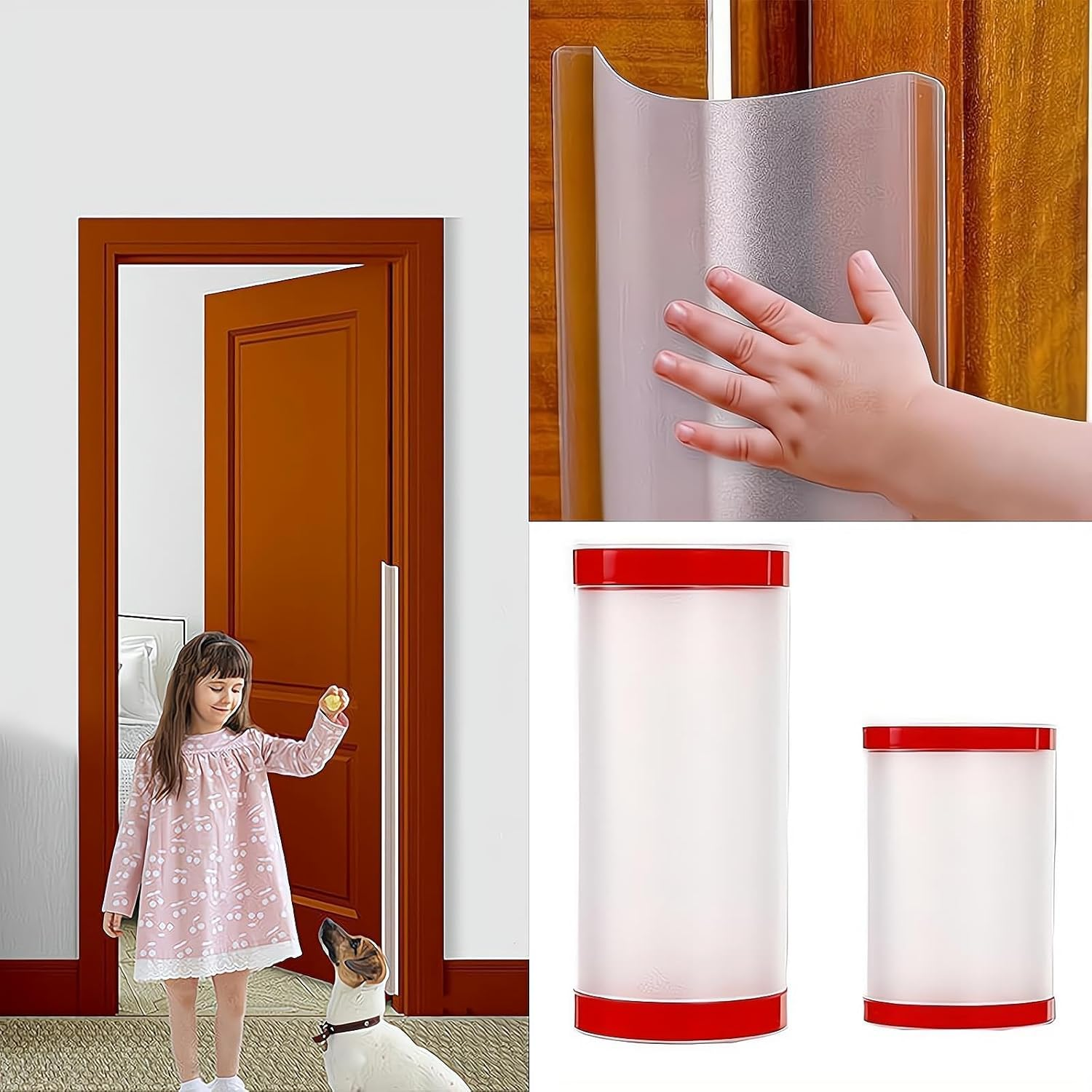 2-Pack Door Pinch Finger Protectors - Child Safety Door Stops, Infant Safety Door Hinge Protectors, Front and Back Door Anti-Pinch Finger Home Protection image number 3