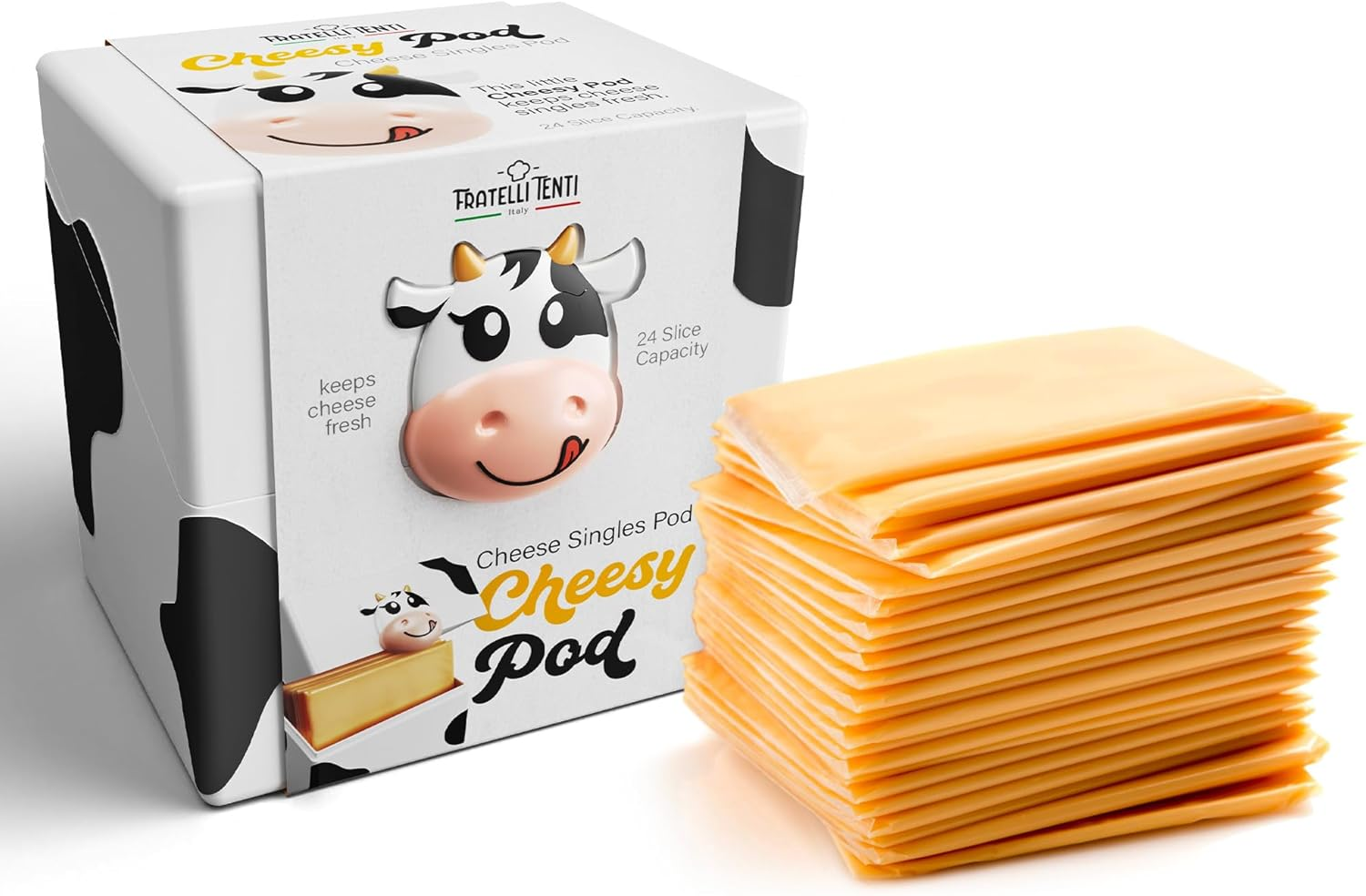 Cheesy Pod &ndash; Sliced Cheese Container for Fridge - Airtight, Bpa-Free Plastic Storage for Deli Cheese Slices &ndash; Stackable, Dishwasher-Safe, and Odor-Free &ndash; Keeps Cheese Fresh Longer image number 4