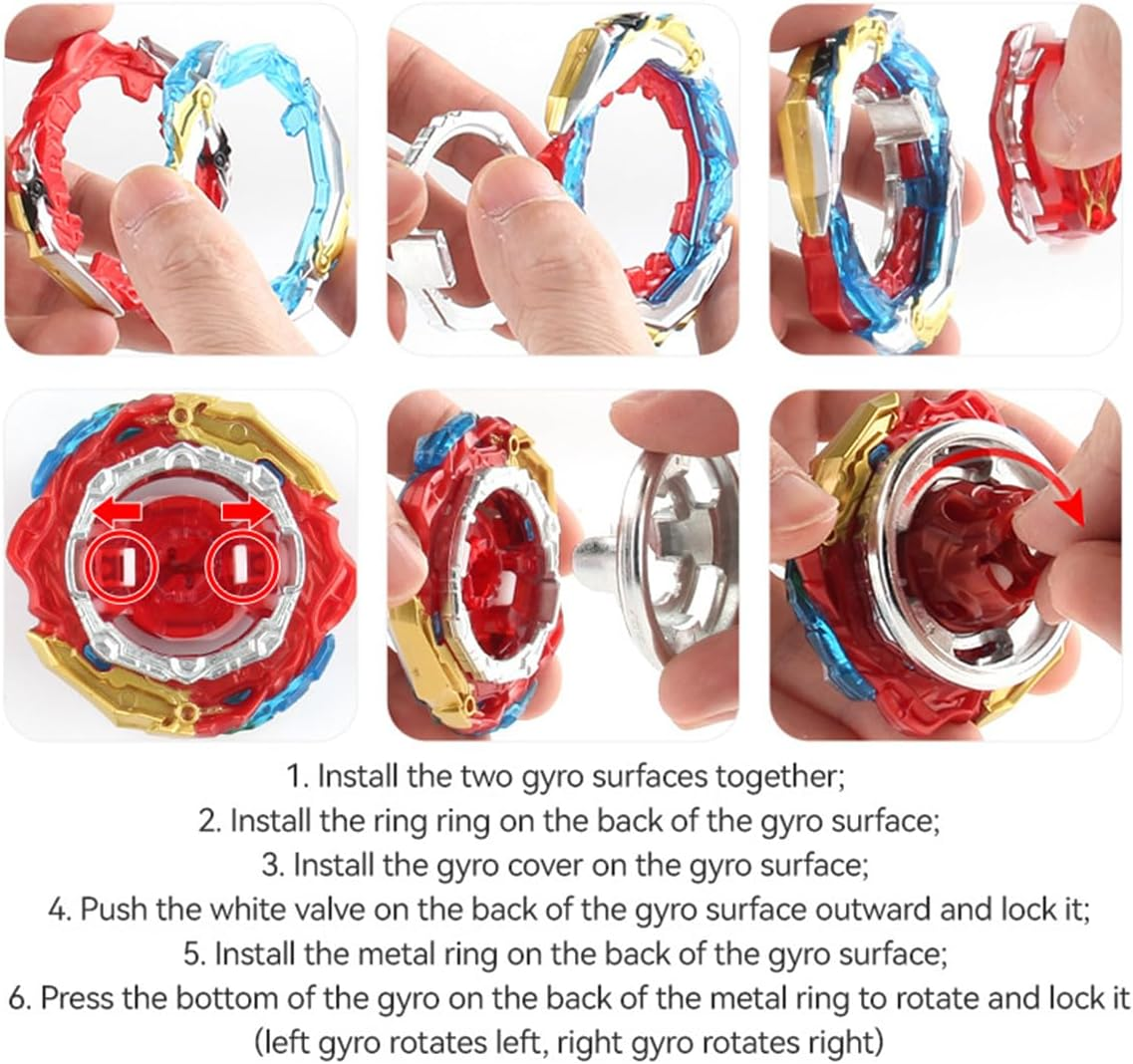 B-201 Zest Achilles + 1 Two-Way Launcher Battling Tops with Stickers Battling Burst Quadrive Pro Series Tops for 8-12 Kids Children Boys image number 3