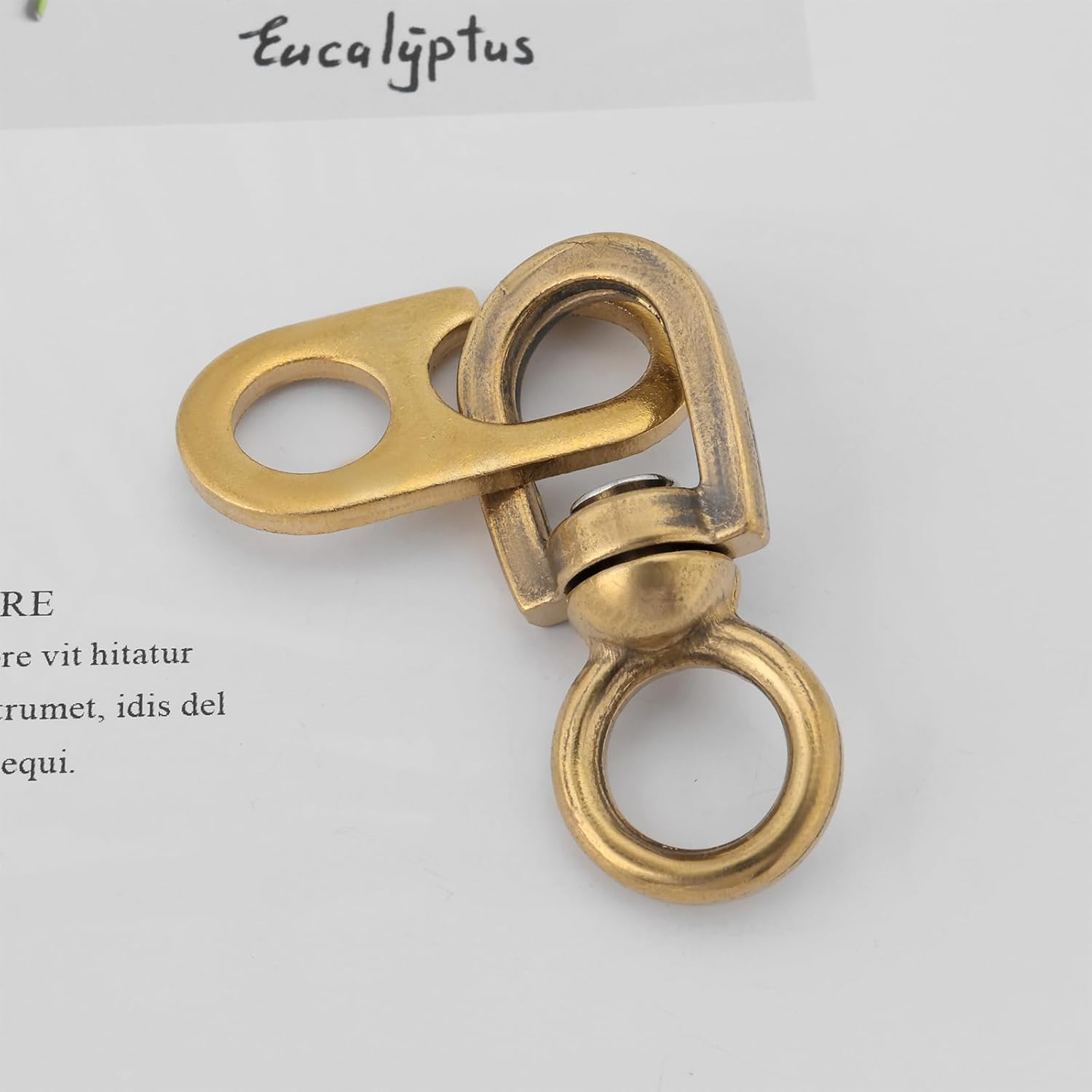 YINETTECH 2 Pcs Brass Boate Flagpole Swivels 77Mm Flag Pole Accessories for Connecting Flags Flag Pole Mounting Ring Clips Gold image number 6