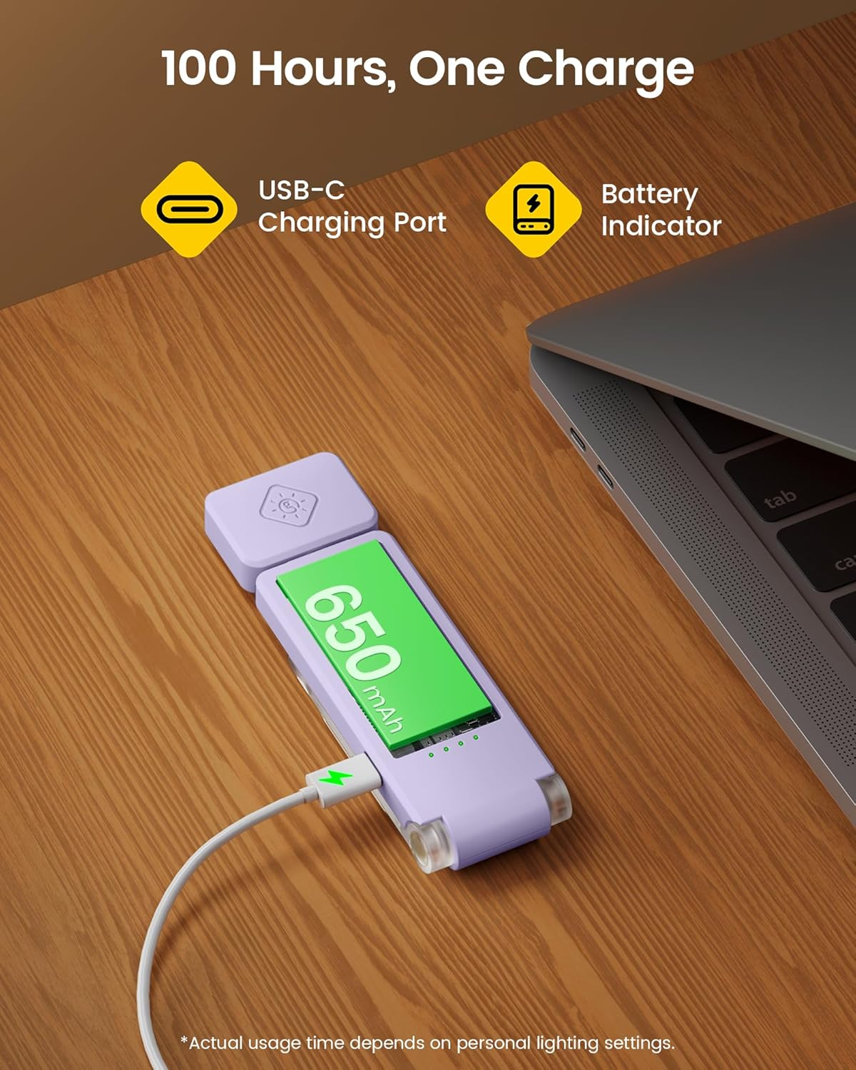 Glocusent 12 LED Rechargeable Book Light, Clip-On Reading Lamp with 5 Colors & 5 Brightness Levels, up to 100Hrs Runtime, Eye-Caring Reading Lights for Books in Bed, Perfect for Book Lovers, Kids - Blue image number 4