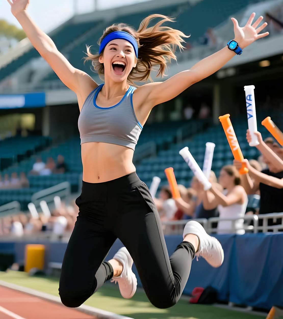 Sport Sweatbands for Men and Womem, 4 Pack, Double-Layer Workout Headbands, Sweat Wicking Hairbands for Running image number 3