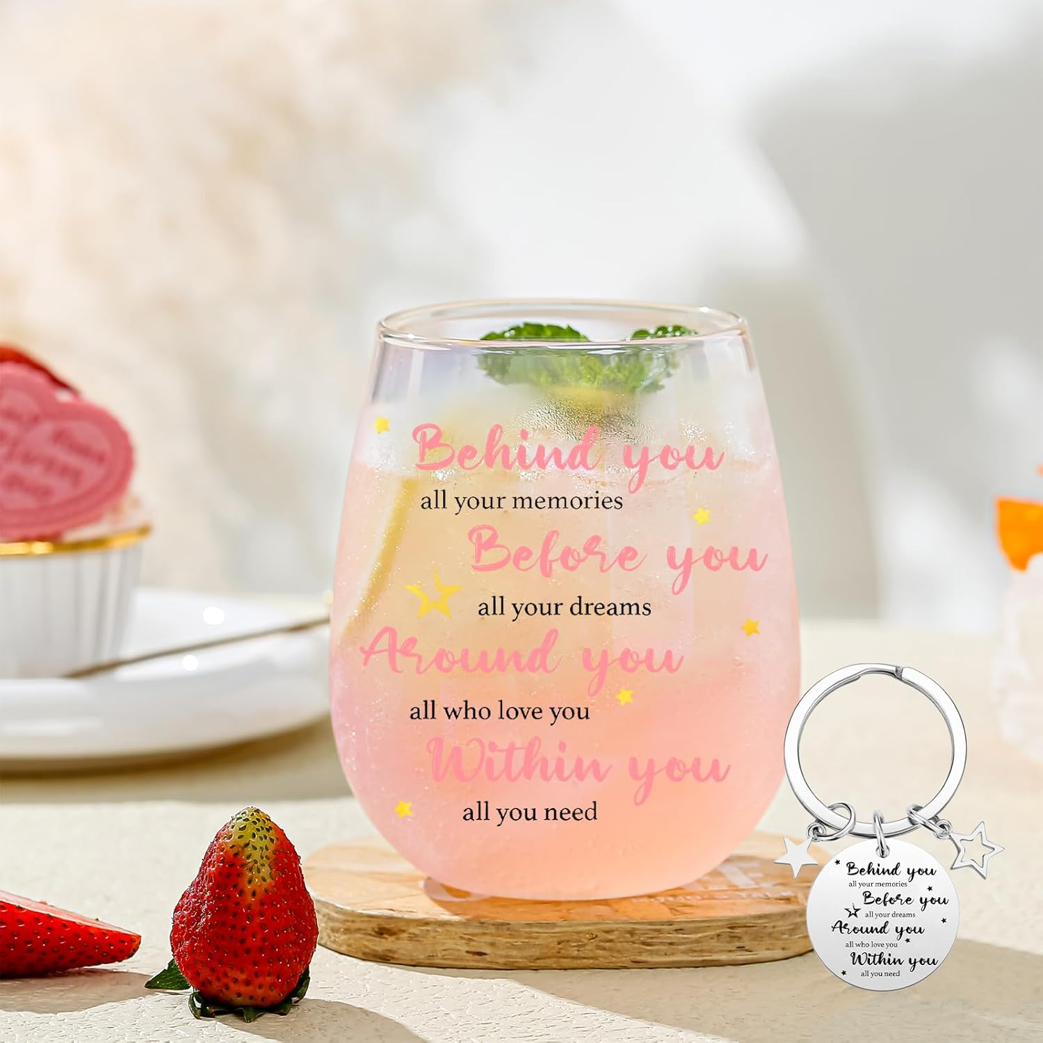 Graduation Gifts for Women Her Friend Glasses Drinking Good Luck New Beginnings Congratulations Gift Glass Cups Graduation Party Decorations Presents Cute Mugs Christmas Birthday Gifts for Daughter image number 4