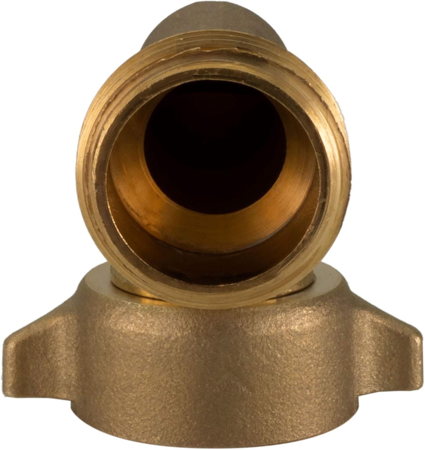 Recpro RV Camper Motorhome Trailer Marine White City Water Fill Inlet Flange Brass with Check Valve (With Hose Elbow) image number 4
