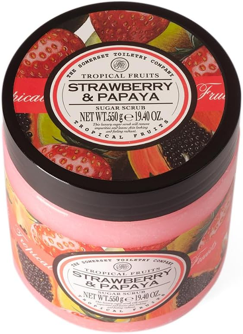 Tropical Fruits Gentle Exfoliating Strawberry & Papaya Sugar Scrub 3 X 550G