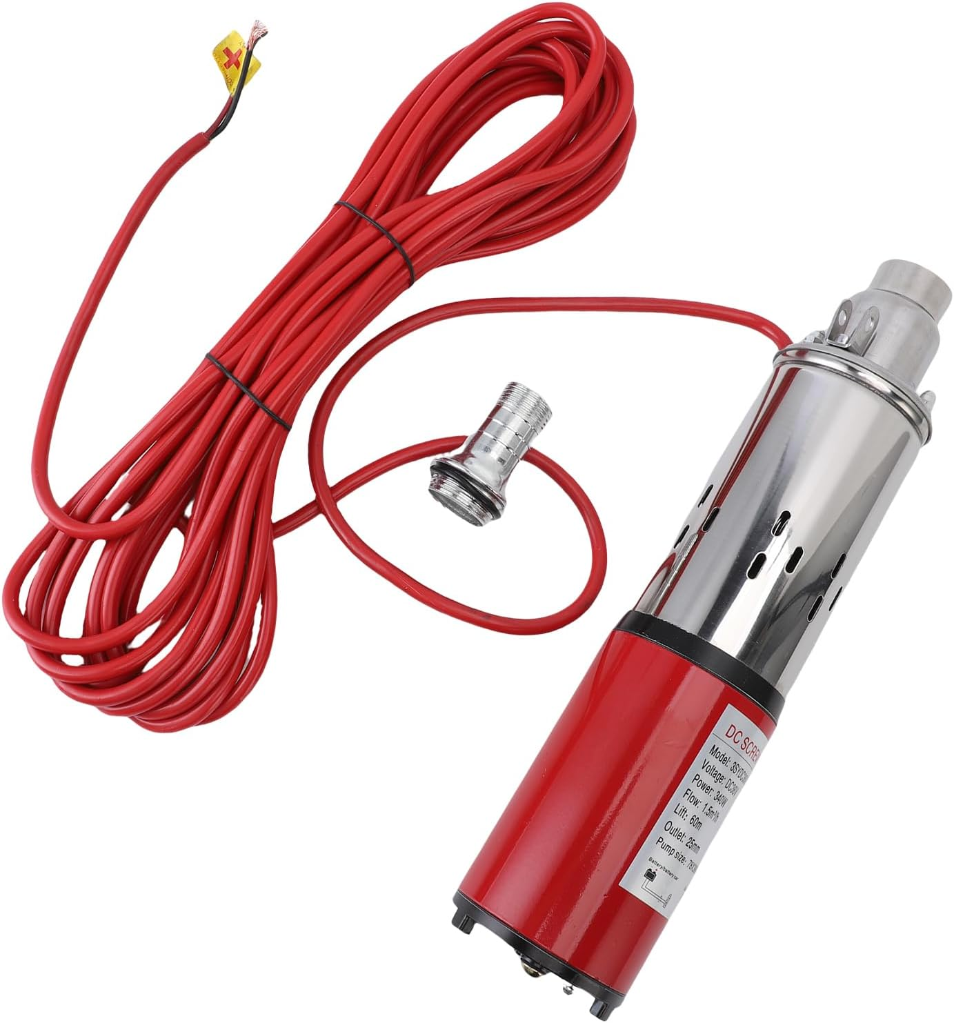 6.6GPM 196FT 1 Inch Outlet Stainless Steel Submersible Pump Solar Well for Home Use for Grassland Pastures and Water Tanks image number 6