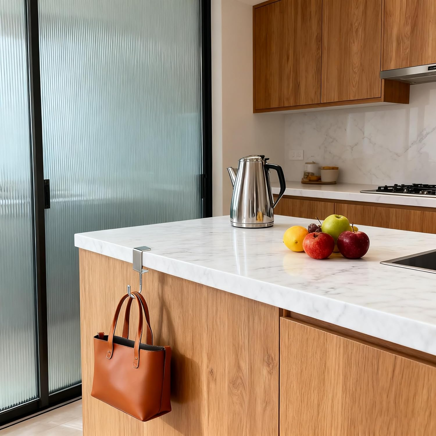 2 Pcs Silver Metal Clamp - on Desk Mount Bag Holder: for Backpacks, Handbags, Purse, and Headphones, Reducing Desk Clutter. image number 2