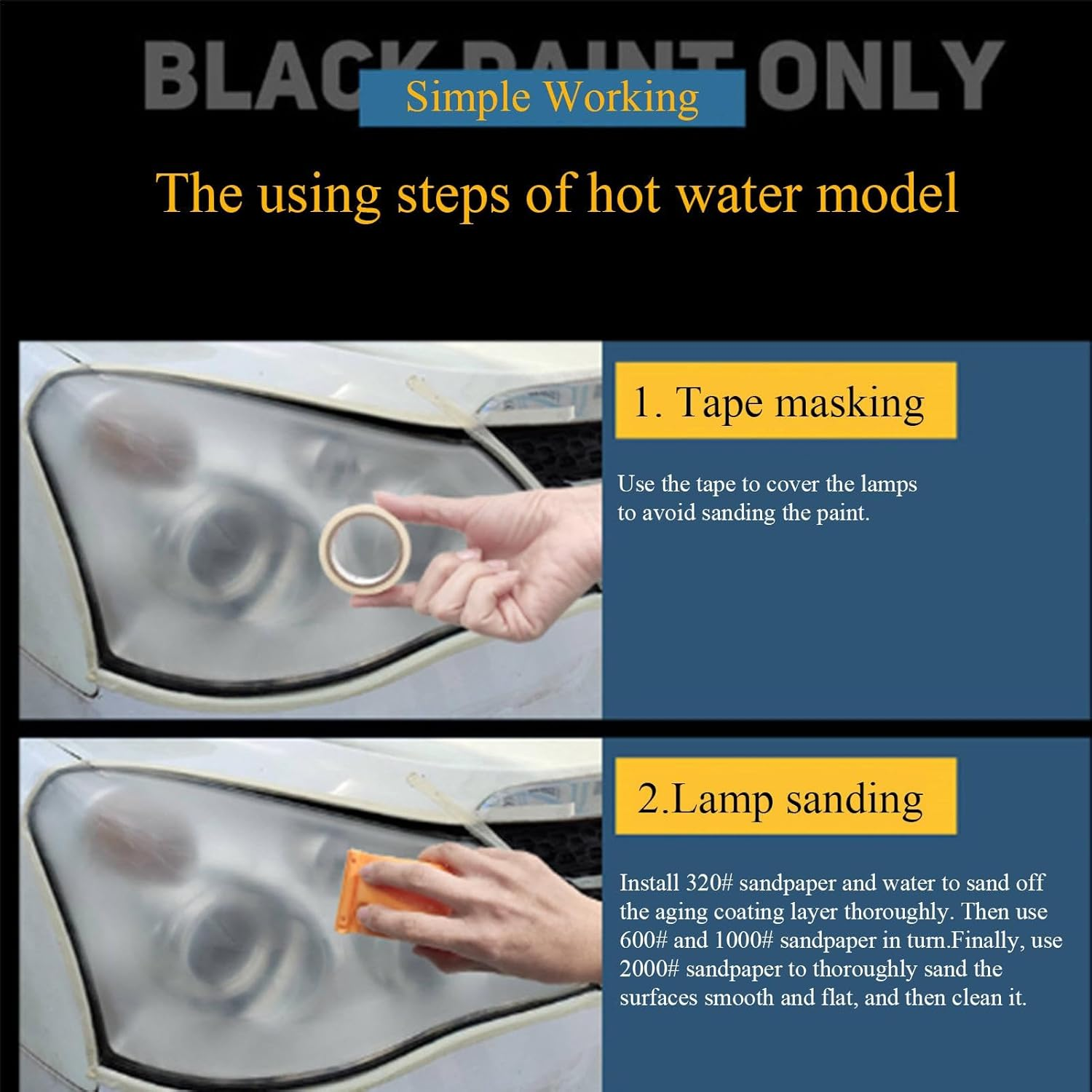 Headlight Repair Kit - Automotive Restoration Kit Polishing Repair Kit,Scratch Car Care Yellowing Restorer Kit with Repair Liquid for Headlight image number 2