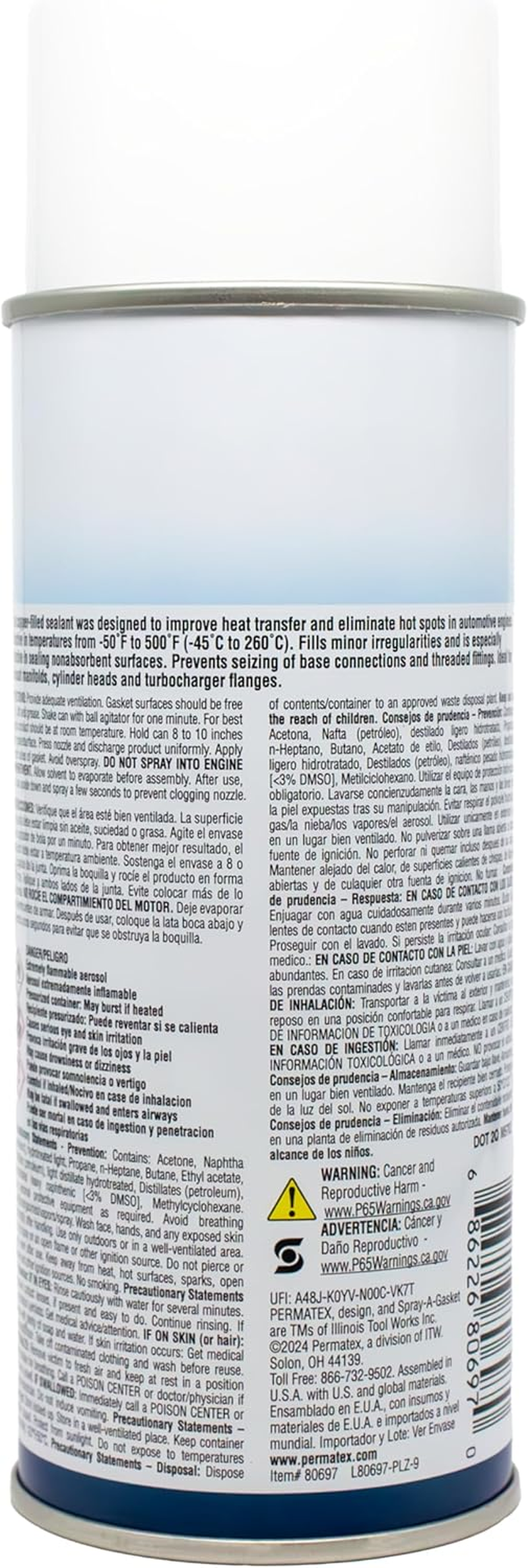 Permatex Copper Spray-A-Gasket High Temp Sealant, 255 Ml image number 3