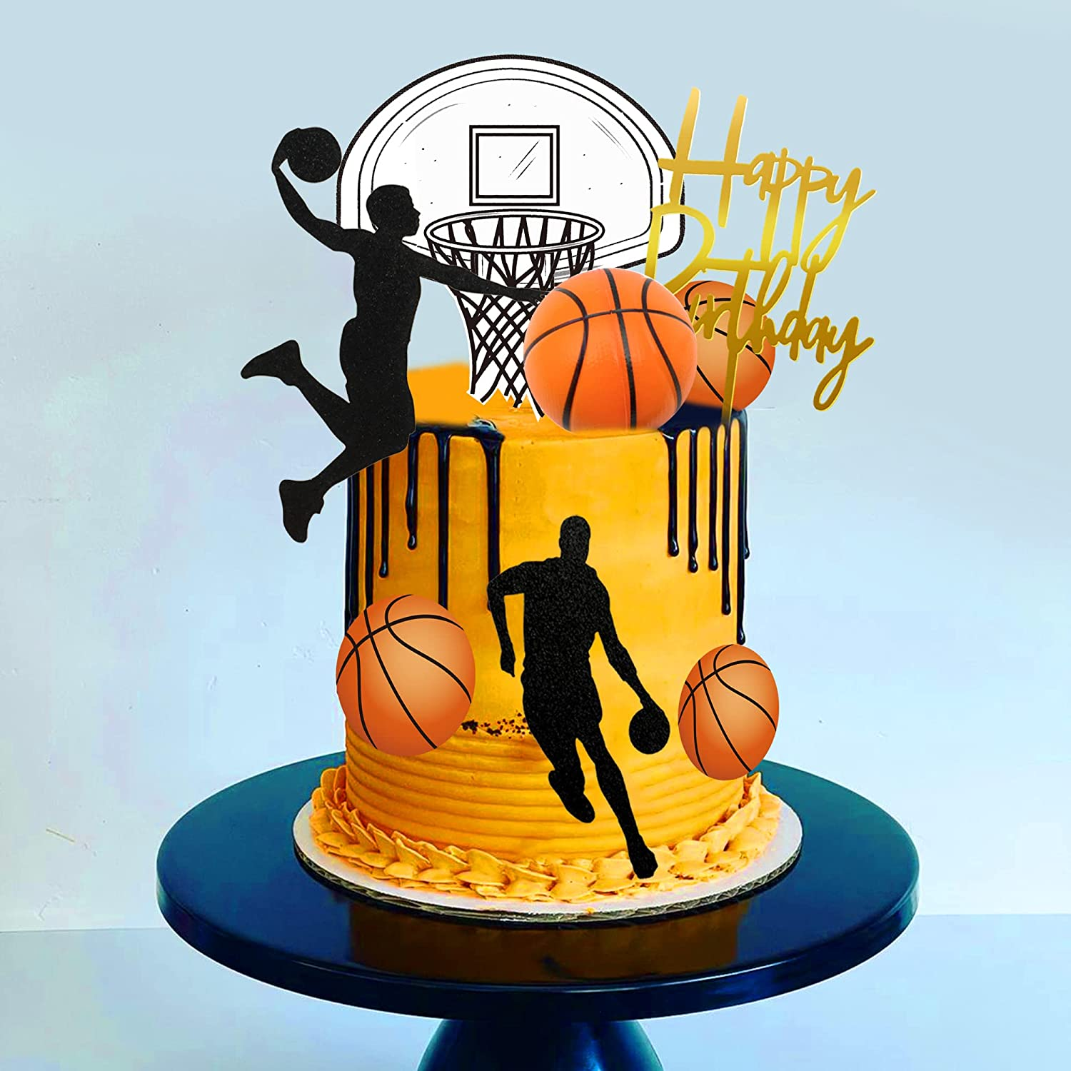 20 PCS Basketball Cake Toppers - Star Themed Cake Decorations for Birthday Parties image number 5