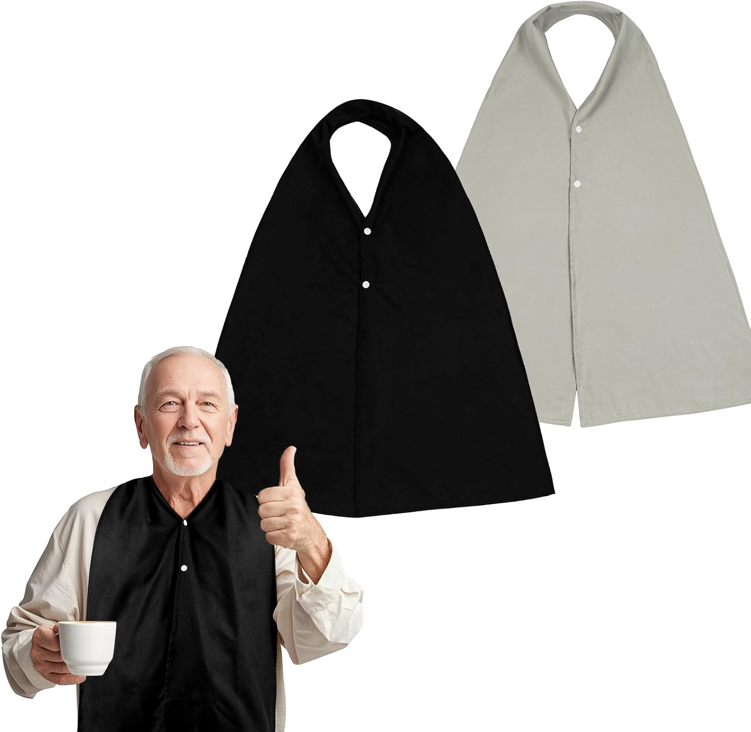 VOPHIA 2 Pack Women Bib Dining Scarf Washable Microsuede Food Clothing Protectors Floral Dining Mouth Towel Scarf