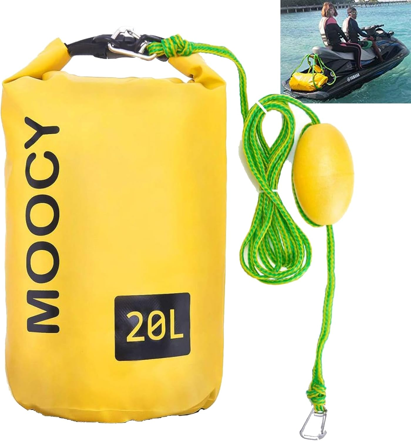 PWC Sand Bag Anchor & Dry Bag,2 in 1 Jet Ski Anchor Kit for Float with Adjustable Buoy,Pool Float Anchor for Jetski, Kayak, Seadoo, Paddle Board, Waverunner, Watercraft, and Swim Mat