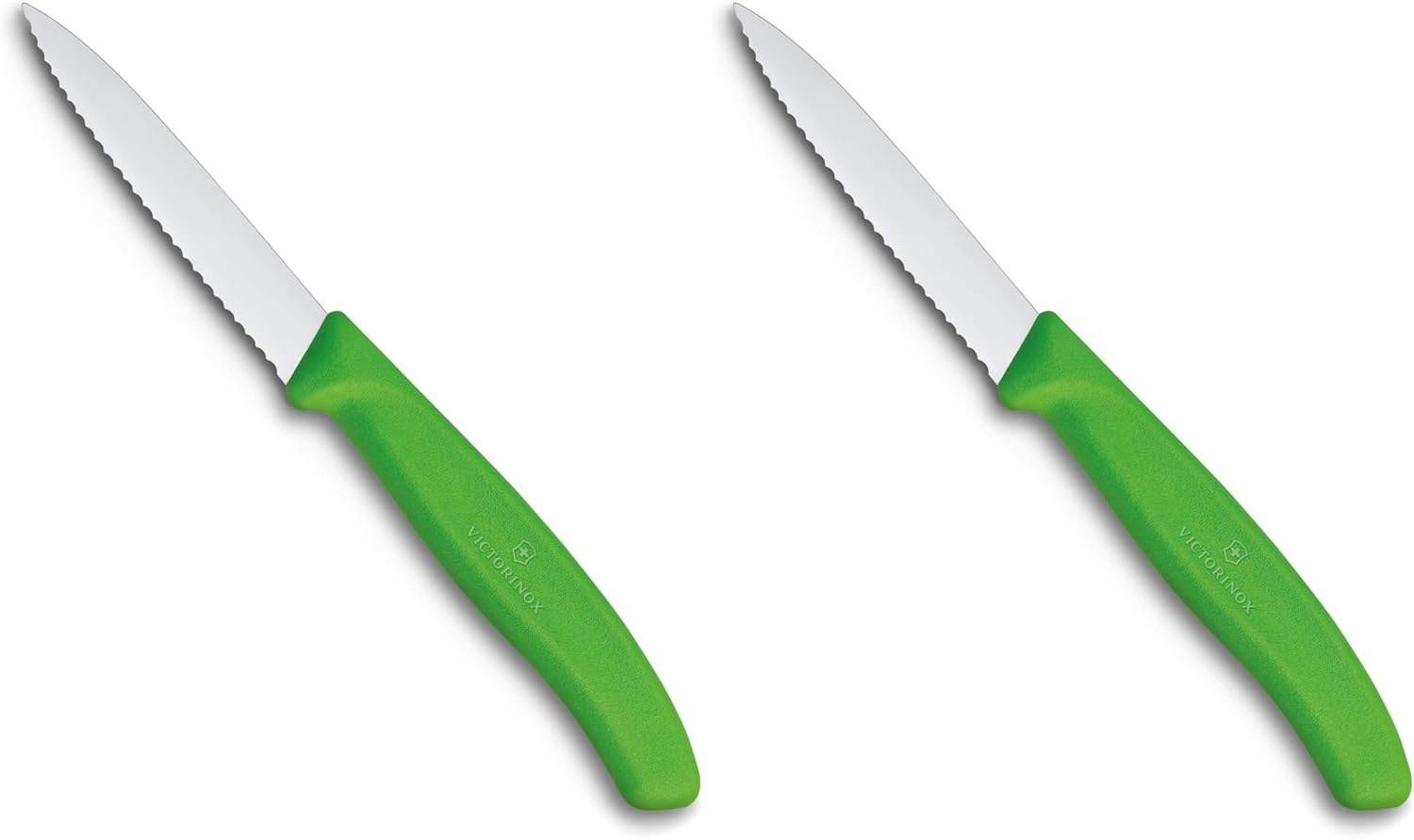 Victorinox Swiss Classic Wavy Edge Paring Knife, Pointed Tip, Green, 6.7636.L114