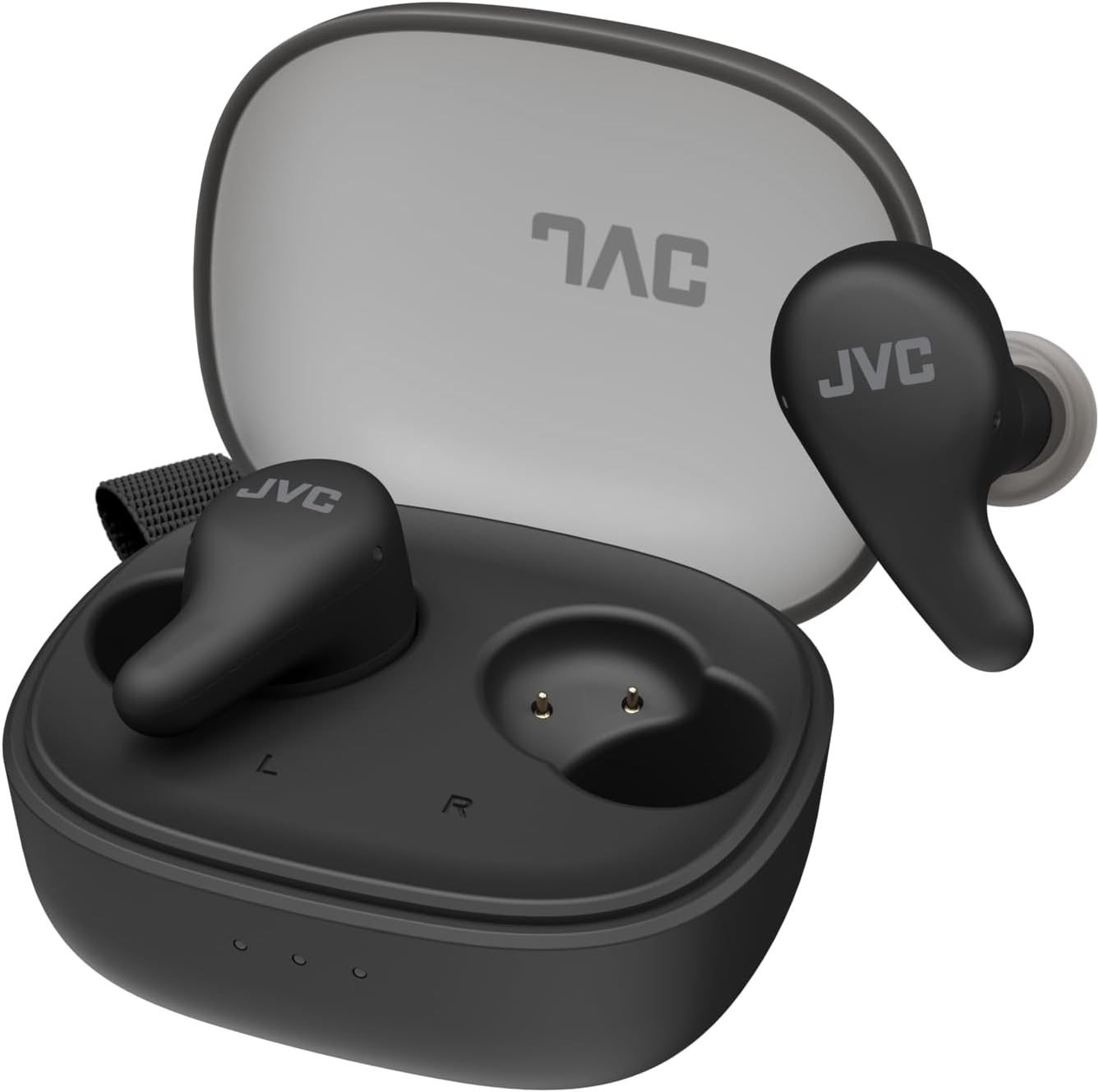 JVC HA-A23T-B True Wireless Gumy Premium Noise Cancelling Headphones, Bluetooth 5.4, Ambient Sound Mode, 26 Hours Battery Life and Translucent Charging Case, USB-C, Black - Pastel Purple image number 5