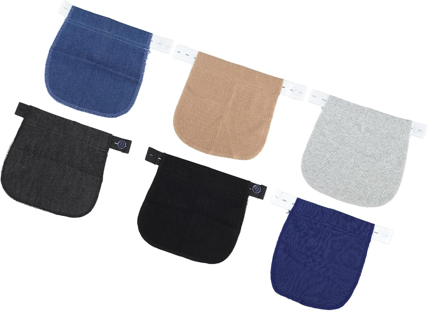 Domary 6Pcs Soft Nylon Maternity Pants Extender Adjustable Belly Waistband Buttons Daily Use 6 Colors image number 6