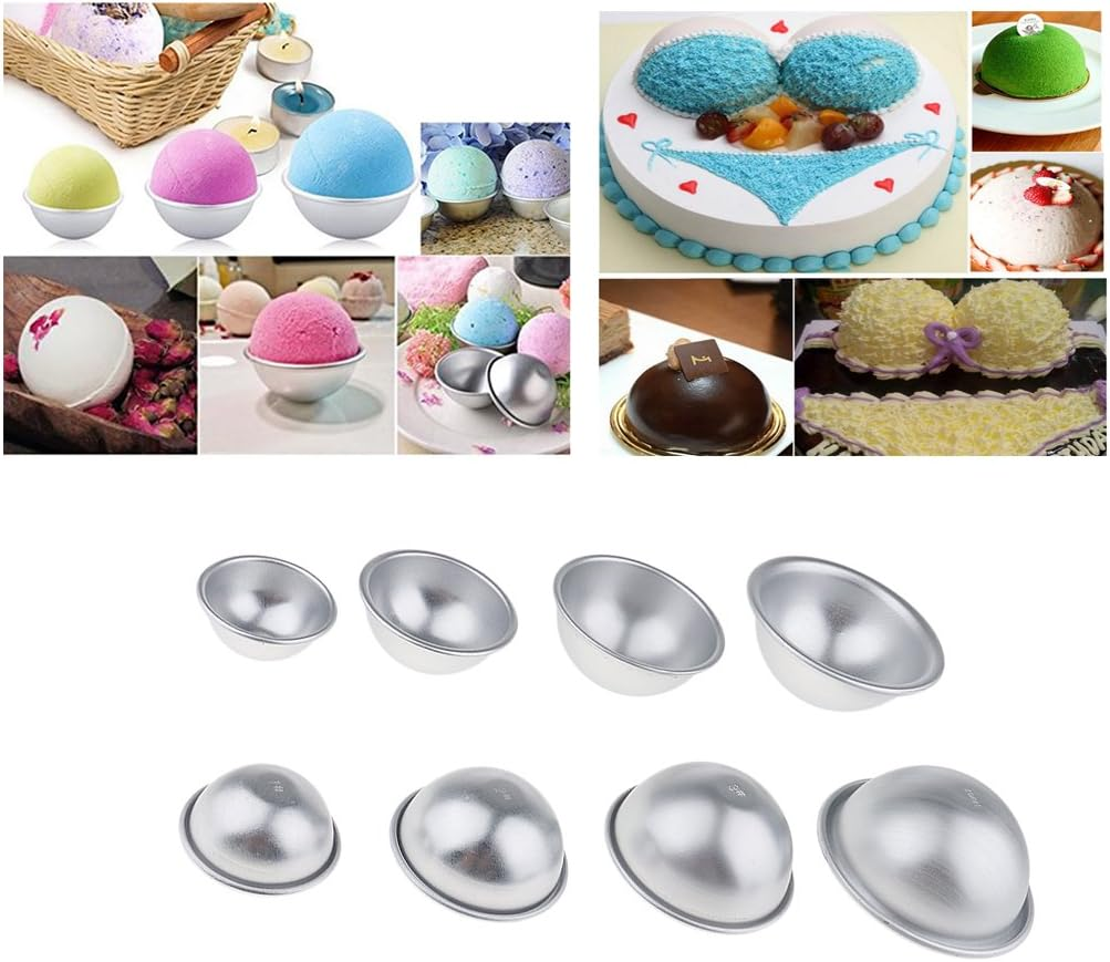 4 Sets 4 Sizes Aluminum Bath Bomb Mold Mould DIY Soap Cake Making Mould image number 1