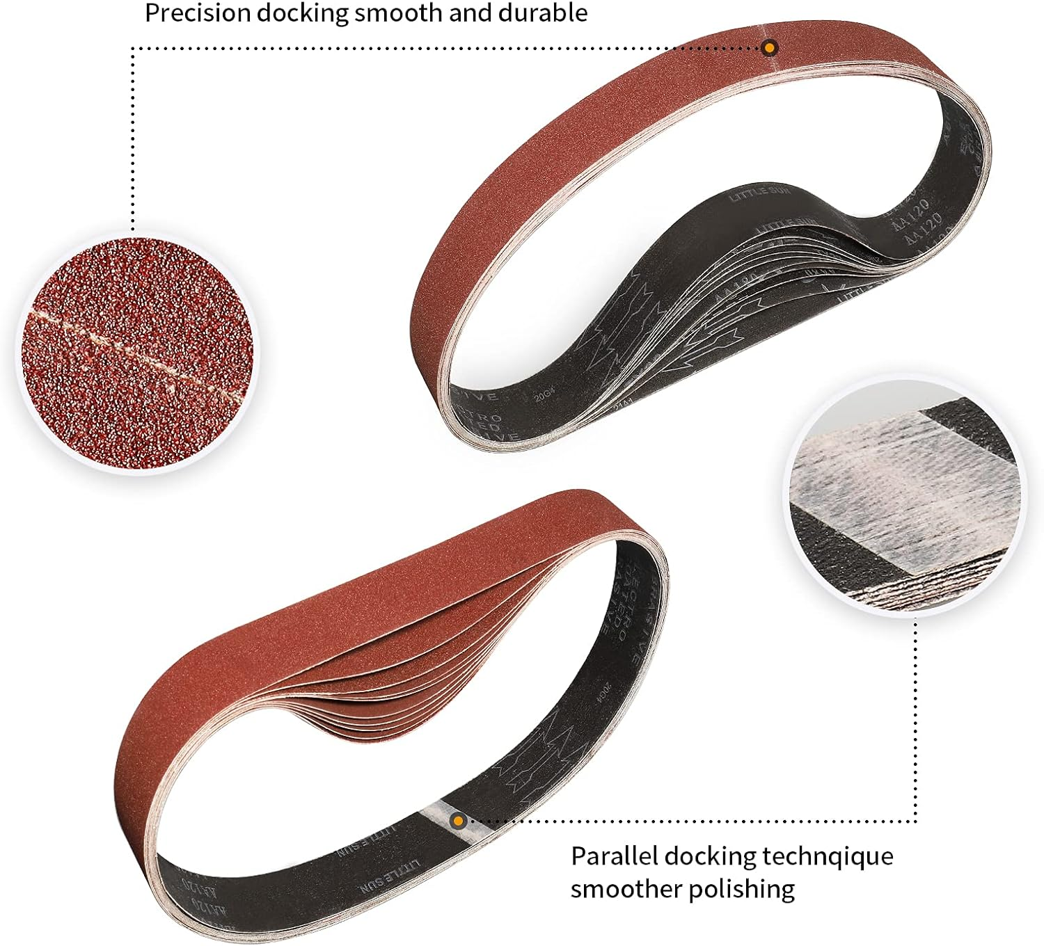 Sruhrak Sanding Belts 50 X 686Mm- 2X 40/60/80/120/180/240/400 Grits Abrasive Sanding Belts for Grinding Polishing and Derusting, Suitable for 50X686 Belt Sander (14 Pack) image number 4