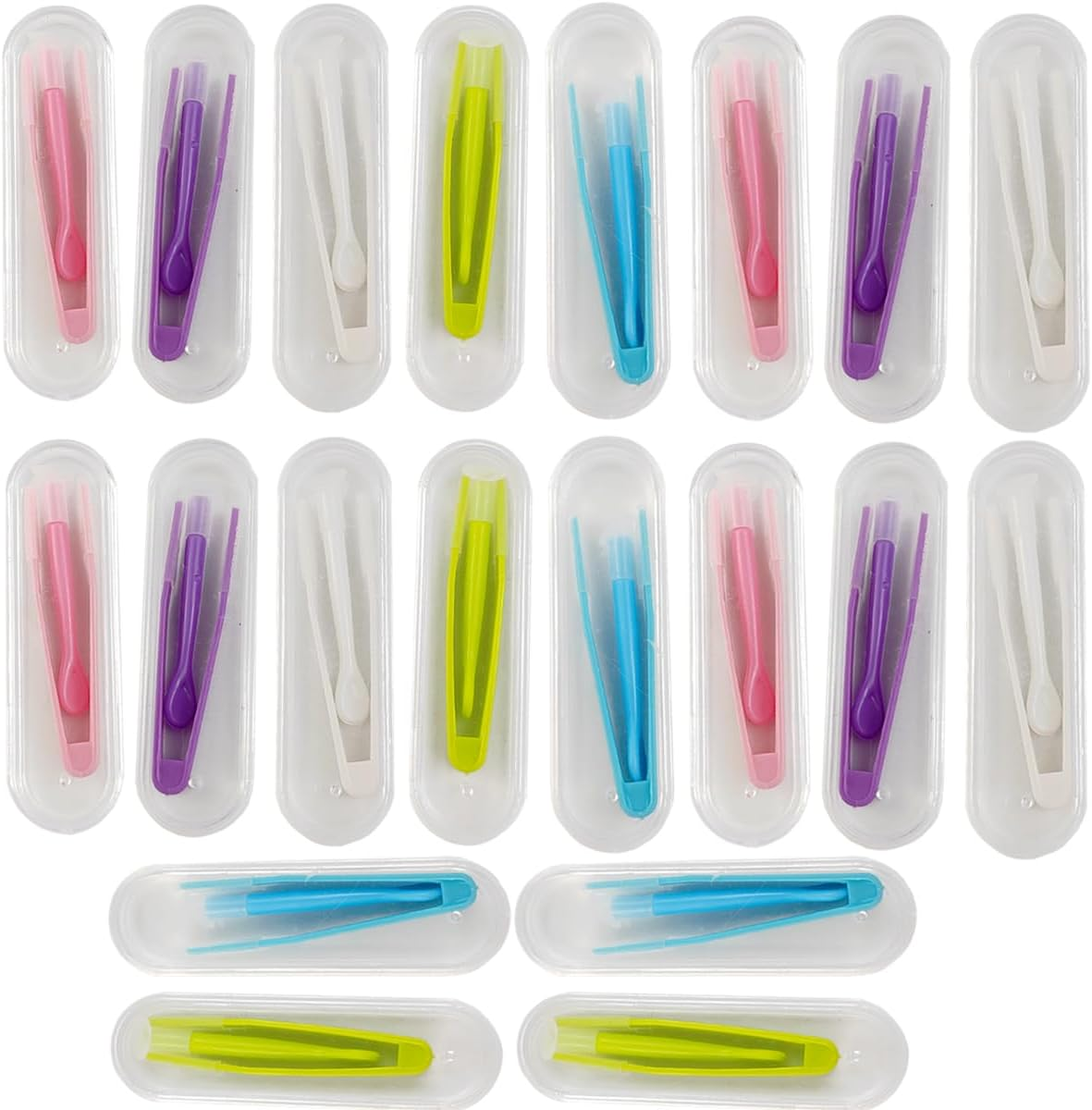 ROYHOO 20PCS Colorful Contact Lens Remover and Inserter Tool Case Set, Portable Contact Tweezers with Soft Tip, Contact Applicator for Soft Hard Contact Lense image number 1