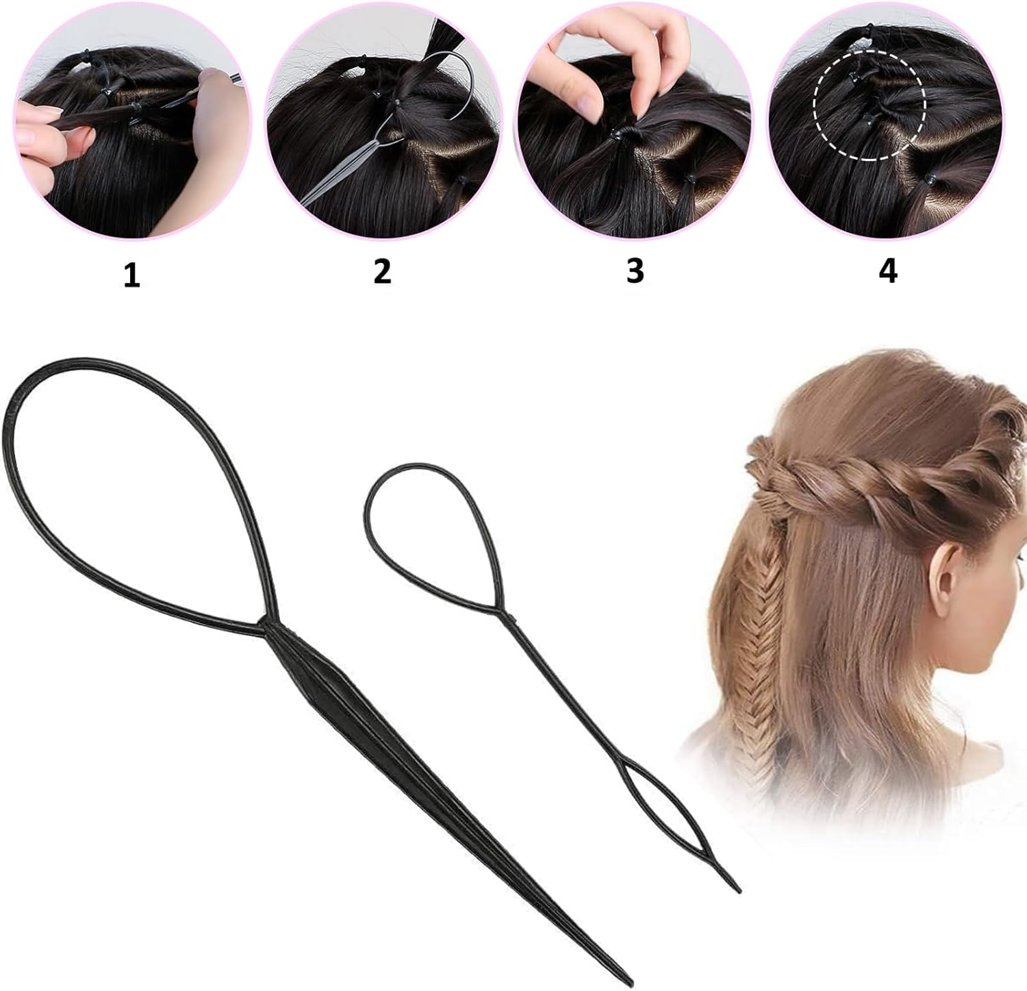 Pack of 8 Hair Braiding Hair Tail Twister image number 3