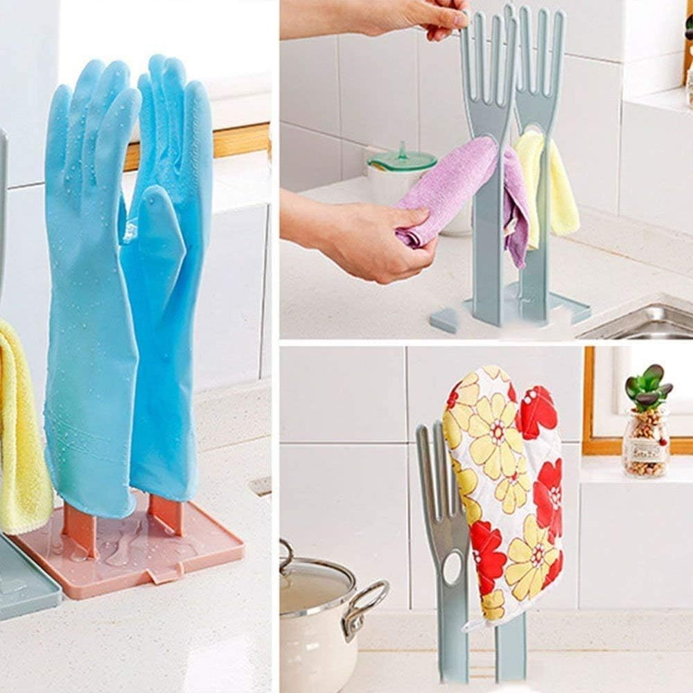 Kitchen Dish Glove Dryer Holder Rack,1Pc Kitchen Glove Holder Glove Drying Rack Drying Dryer Rack Plastic Mitten Rack Glove Hanger Sink Stand,Glove Drain Rack Holder,Kitchen Dish Glove Dryer Rack,Blue