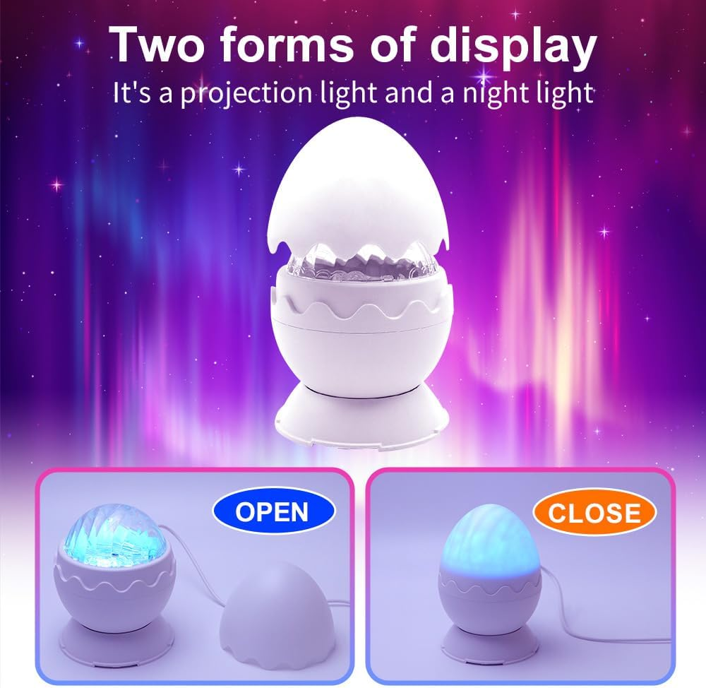 Whole Room Coverage Area Northern Lights Projector Galaxy Aurora 8 Effects Combinations with Night Light Egg Cover for Bedroom Light Sleep image number 5