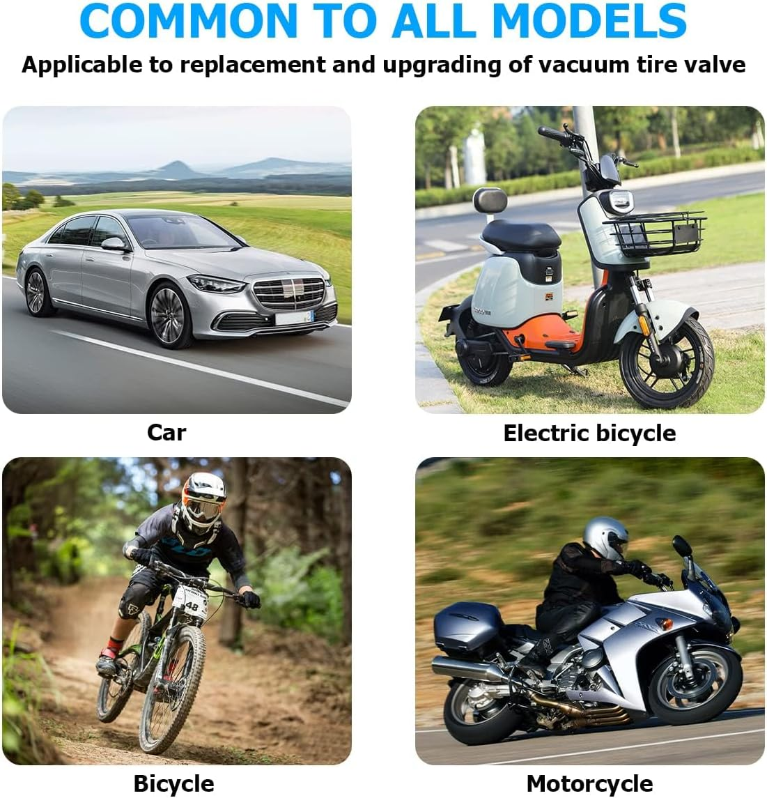 Crown Tire Valve Stem Caps, 4Pcs Handmade Bling Rhinestone Car Stem Air Caps Cover, Dustproof Tire Valve Caps for Bike Motorcycle Wheels, Auto Exterior Accessories for Girl Women (Black/Purple) - Black/Black image number 2