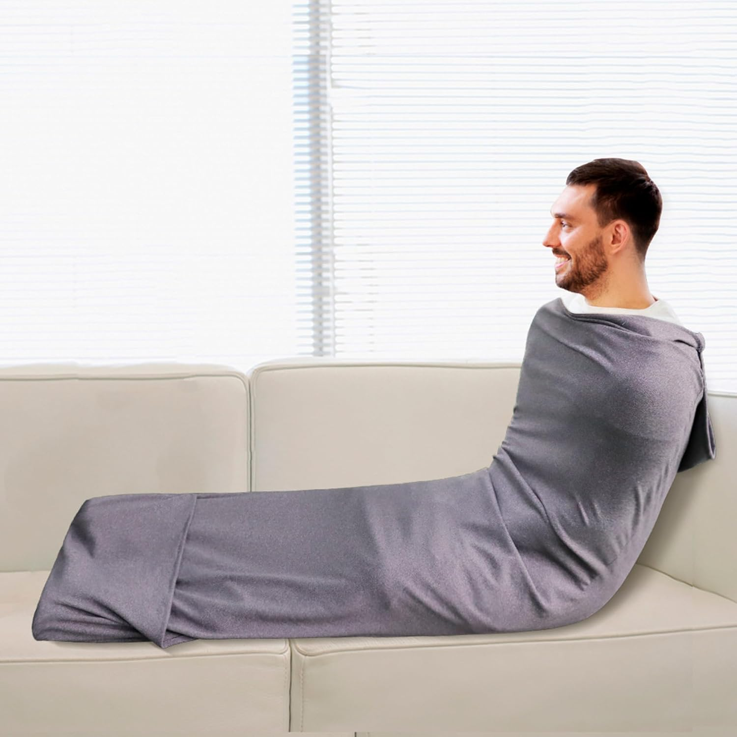 Emesak Compression Sleep Sack, Ultra-Light Wearable Blanket for Enhanced Comfort, Stress & Anxiety Relief, Lightweight Gravity Blanket for Adults - Grey image number 1