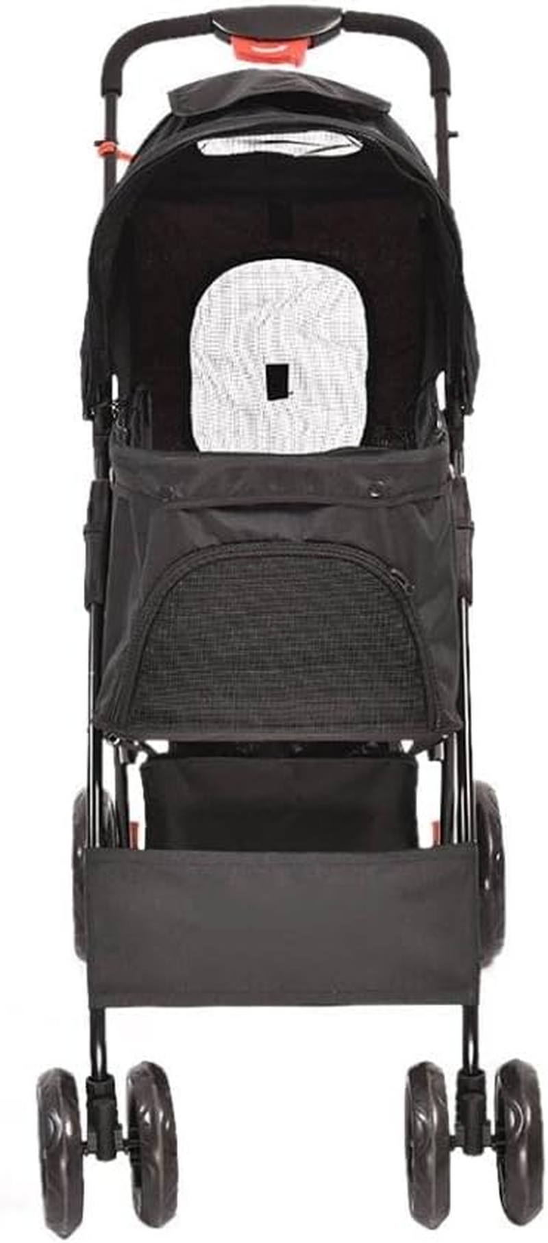 Pawz 4 Wheels Pet Stroller Dog Cat Cage Puppy Pushchair Travel Walk Carrier Pram Black, Collapsible for Storage Travel Pet Pram, Removable Cushion Dog Car Seat, Dog Cat Stroller with Coffee Cup Holder