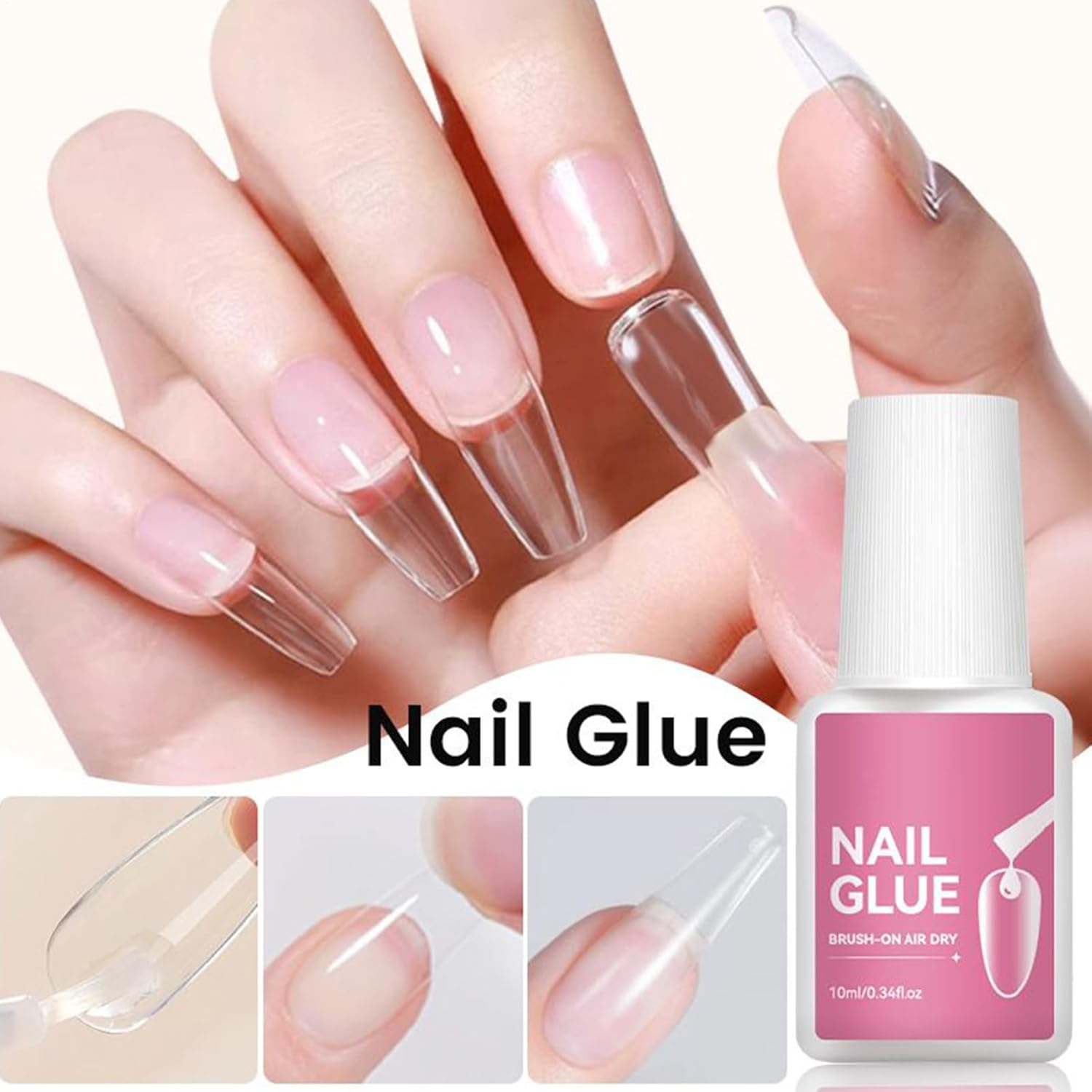 Vgvgaj Press on Nail Glue - Portable Artificial Nail Adhesive | No UV Light Needed Manicure Supplies for Home Travel Creative Stylists Beauty Lovers Busy Professionals Women Girls Mothers image number 4