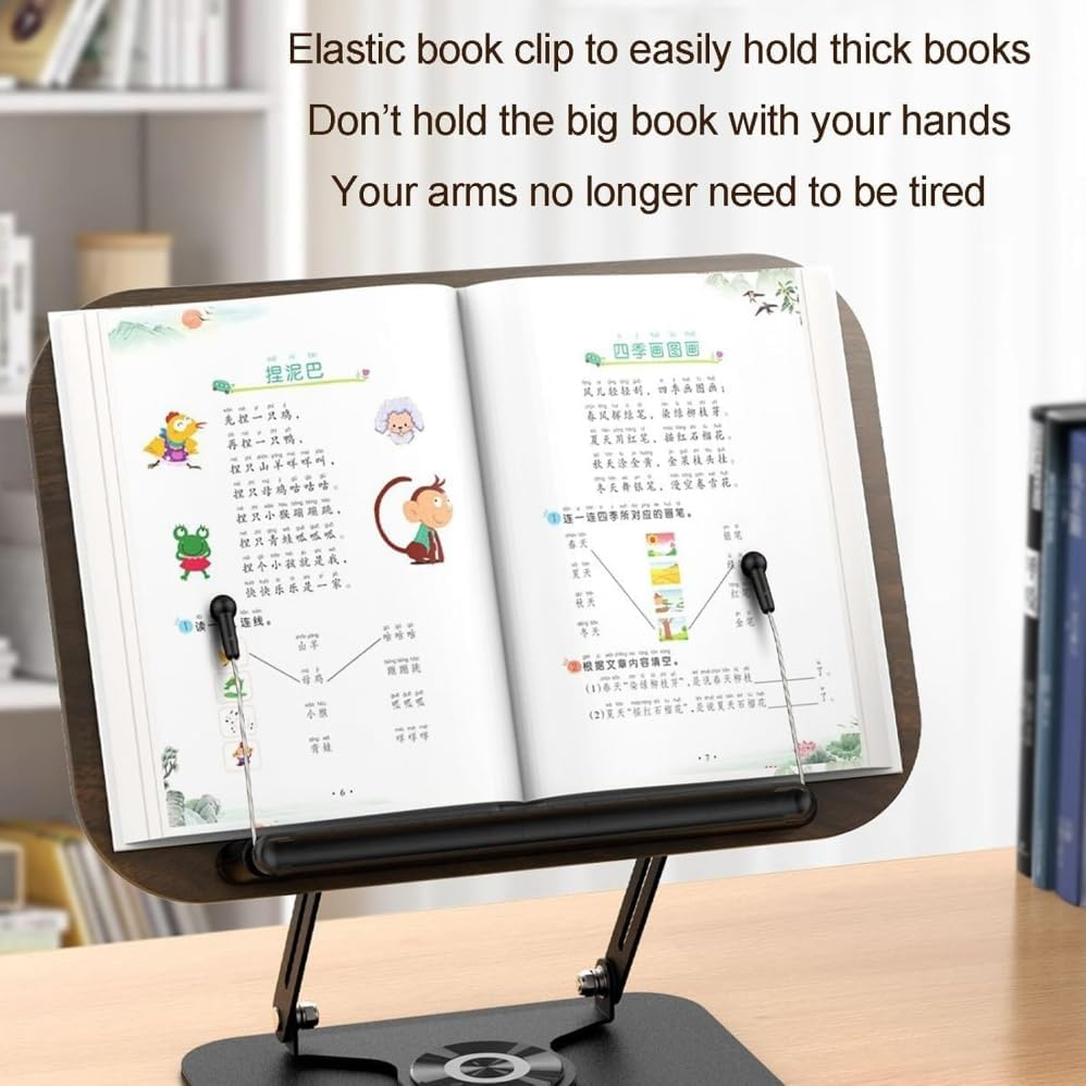 Foldable Laptop Stand with 360 Rotating Base,Adjustable Cookbook Large Document Holders,Portable Monitor Tablet Stand Holder Office Accessories Compatible,Book Stand for Reading,Music Stand image number 1