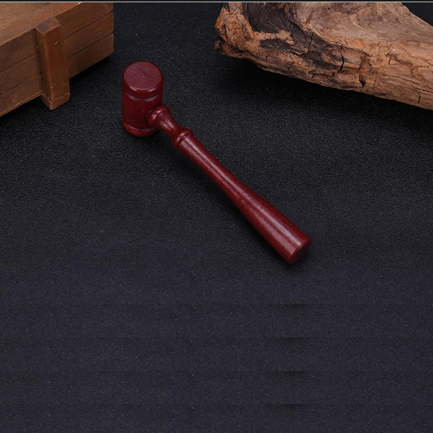 24 Pieces Judge Gavel Prop Mini Wooden Hammers Mallets Justice Costume Accessories for Auction Sale Courtroom Party Favors (Dark Red) image number 2