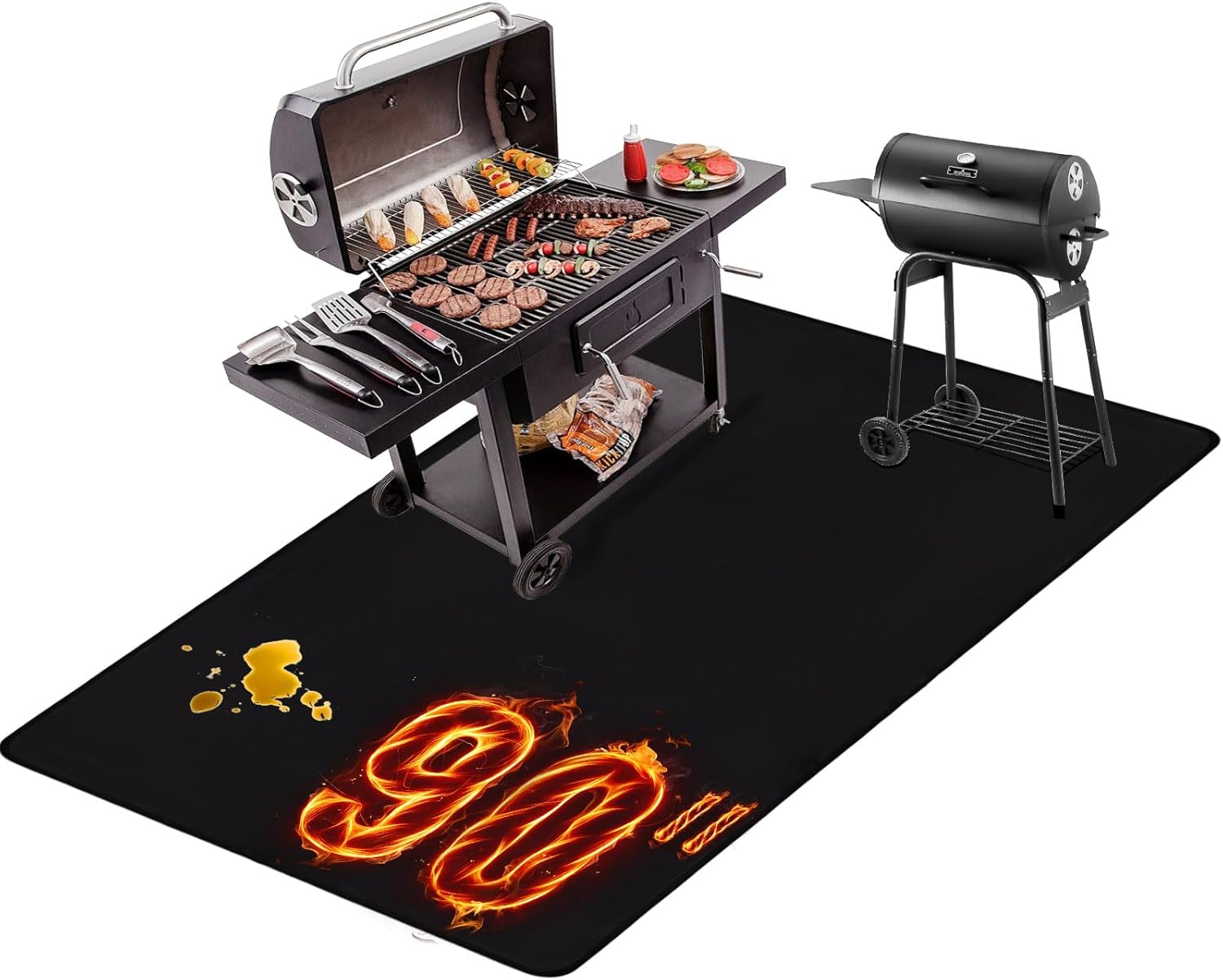 THMINS Extra Large Grill Mat 90X48 Inches &ndash; Fireproof, Waterproof & Oil-Proof Deck and Patio Protector for Outdoor BBQ image number 1