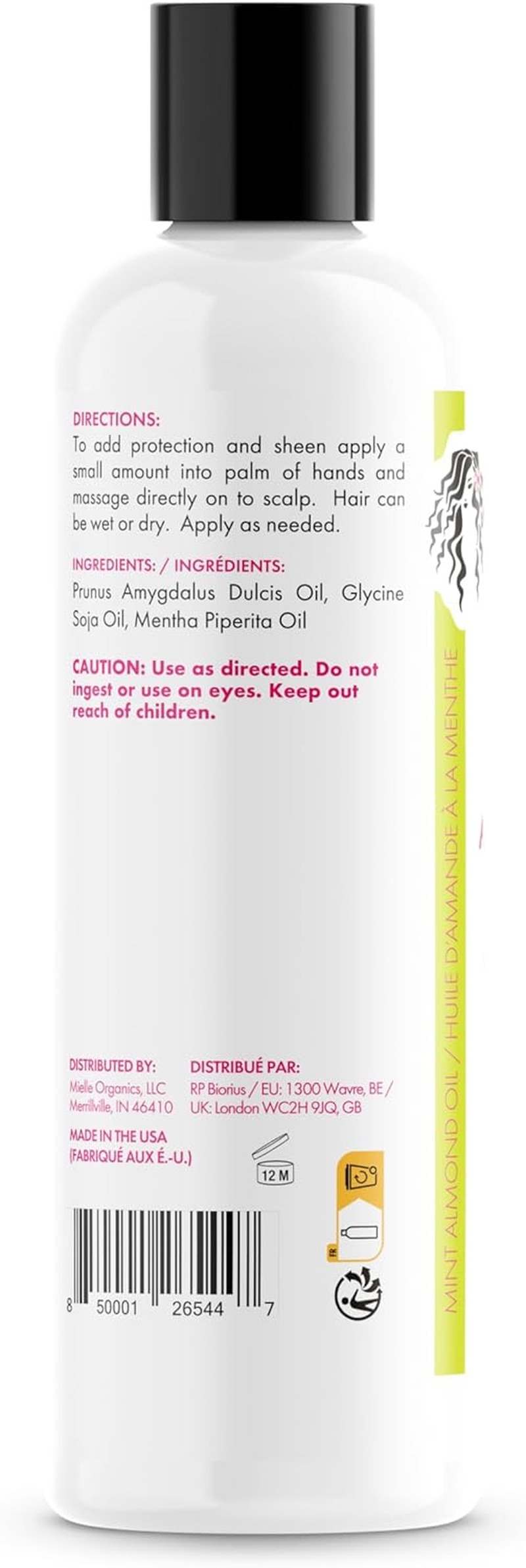 Mielle Mint Almond Oil for Healthy Hair and Scalp, Lightweight, 240 Ml (Pack of 1) image number 3