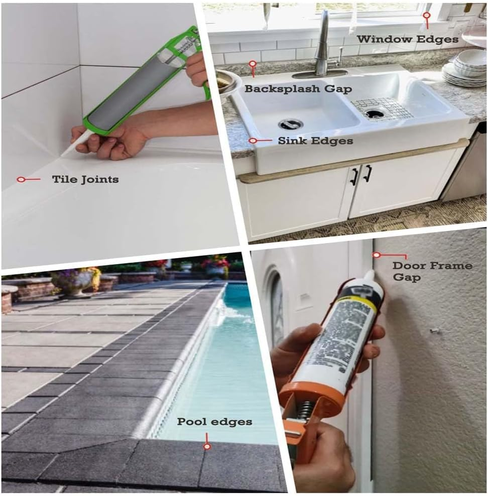 Eukyplace Silicone Caulking Tool, 4PCS Reusable Caulking Tool Kit for Smooth Floor Sealant Finishing &ndash; Perfect for Tile, Wood, Marble & More image number 3