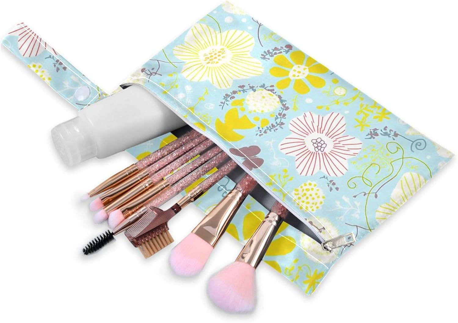 Waterproof Diaper Wet Bag 2 Pack Travel Essentials for Baby with Handles for Travel, Pool (Spring Flowers Light Color) image number 3