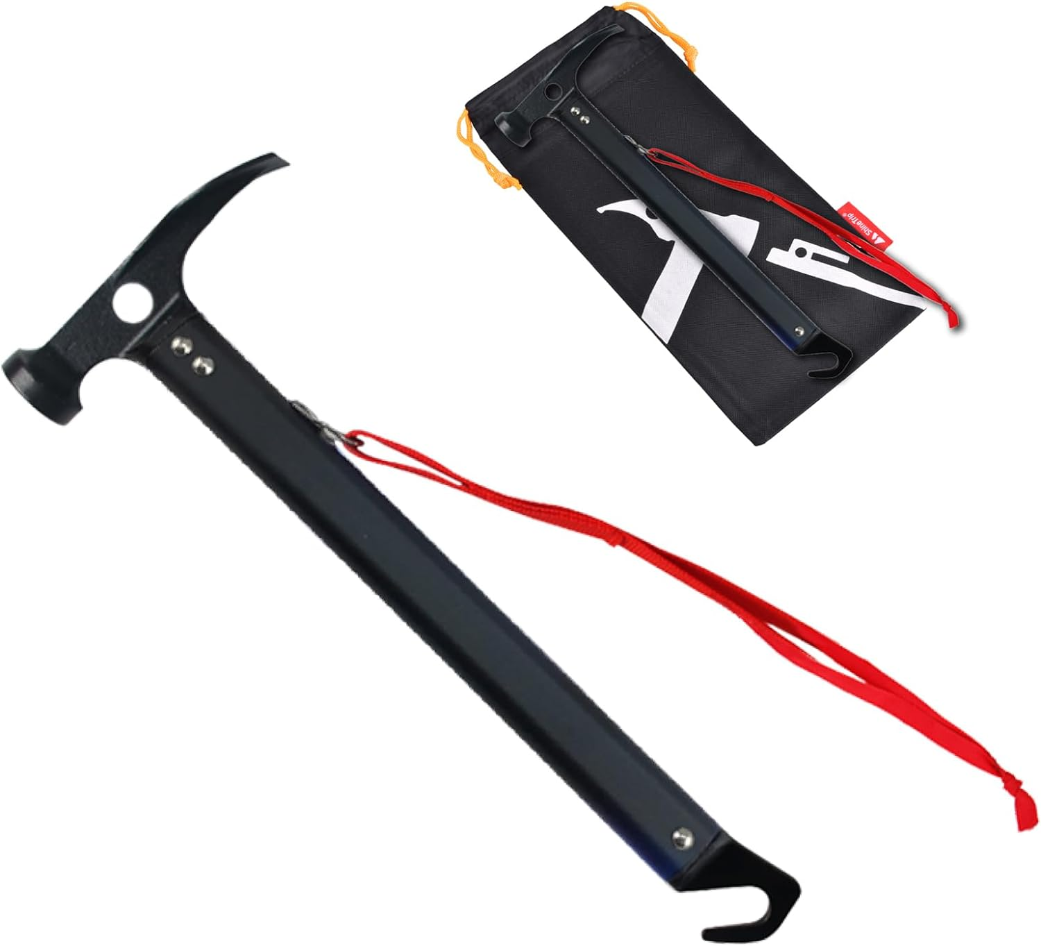 TRIWONDER Camping Mallet Tent Peg Puller Multi-Function Hammer Aluminum High Carbon Steel Hammer with Tent Peg Remover for Outdoor Camping Picnic