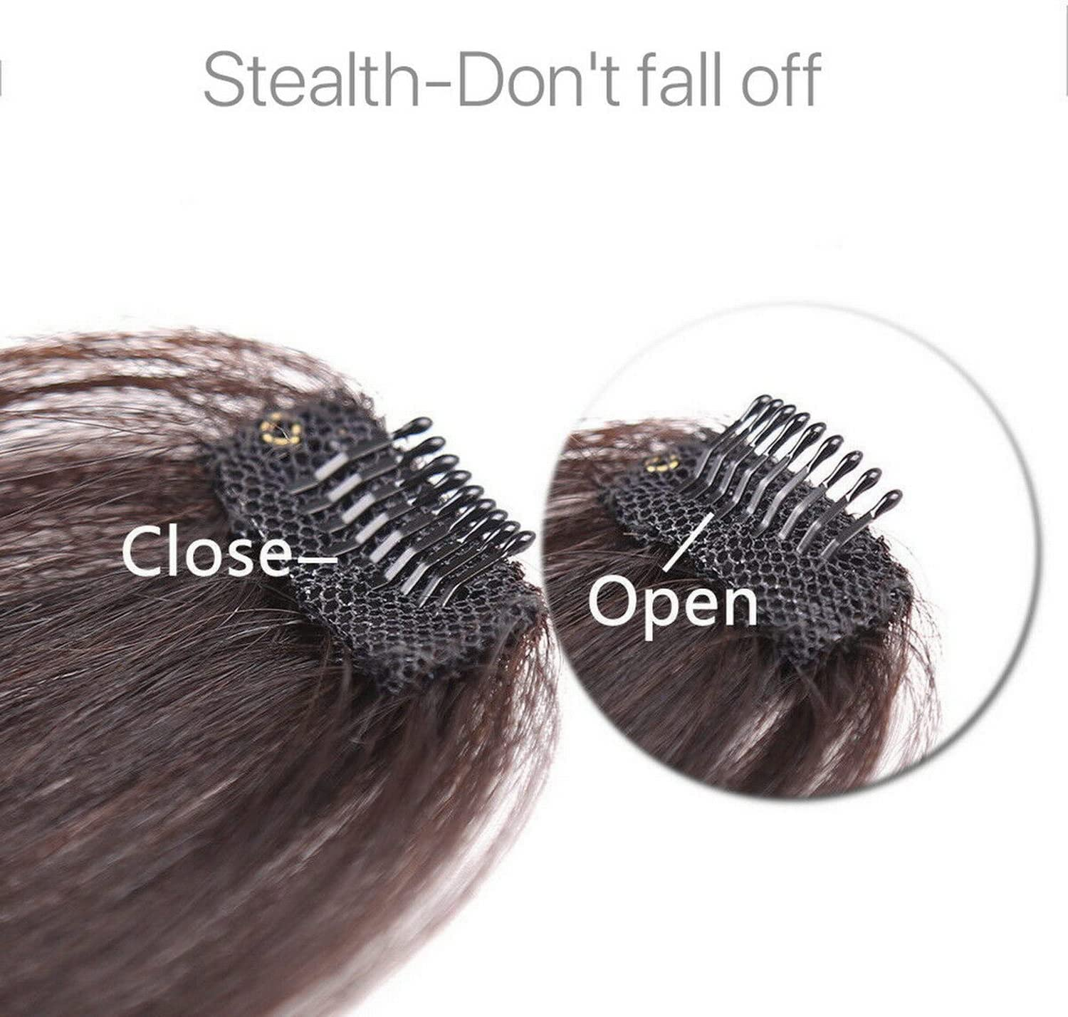 Women Thin Neat Air Bangs Hair Extensions Clip in on Fringe Front Hairpiece Front Neat Bang Fringe One Piece Striaght Hairpiece Accessories (Black) image number 1