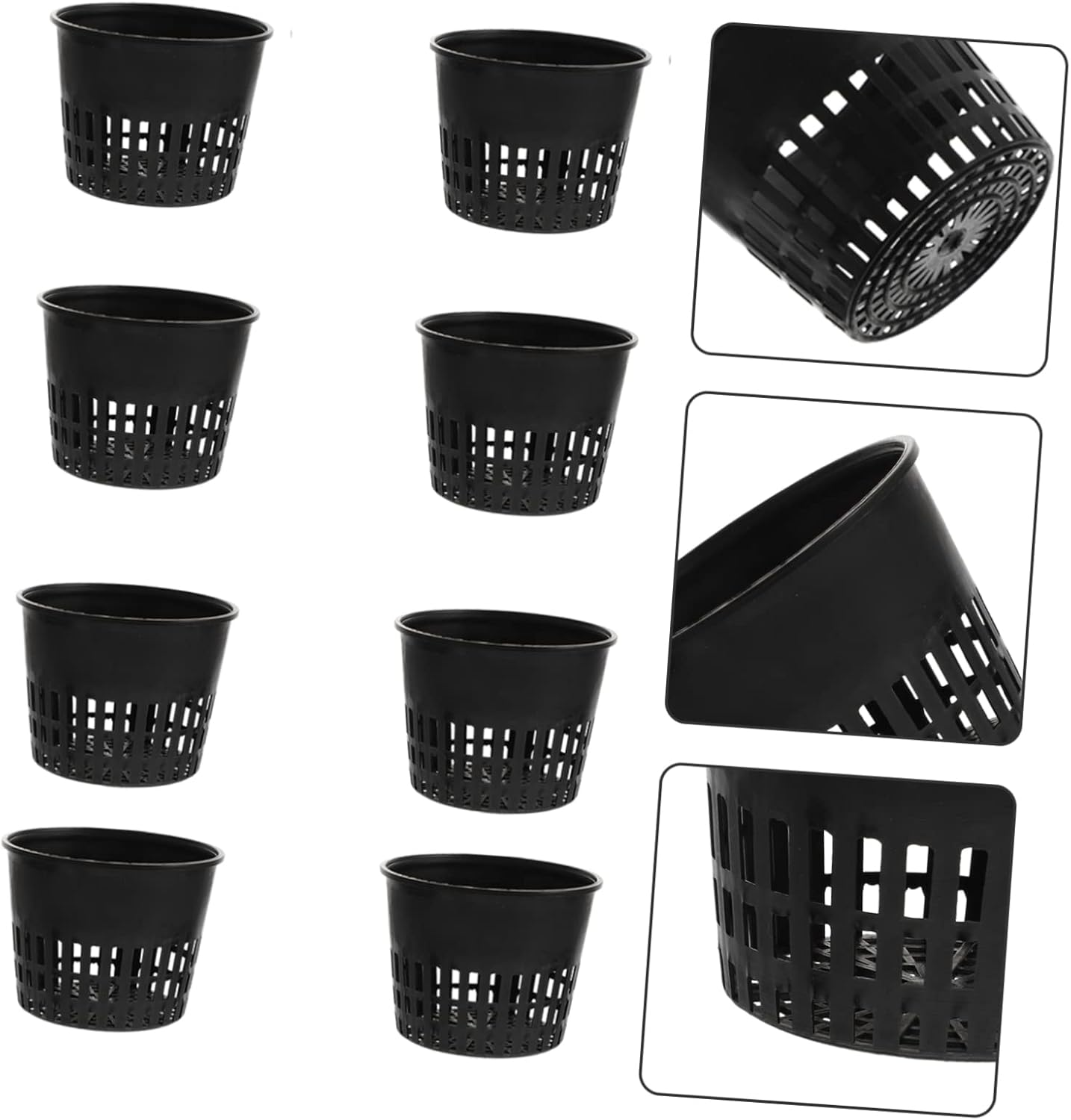 Kisangel 30Pcs Hydroponic Plant Baskets Root Control Net Pots Soilless Gardening Plastic Mesh Containers for Outdoor Seedling Cultivation and Vegetable Planting image number 6
