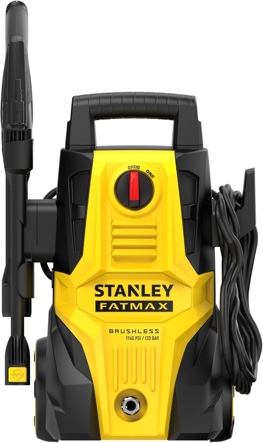 STANLEY FATMAX | 1200W Pressure Washer - 120 BAR Pressure, Portable & Compact, Powerful High-Performance Brushless Motor Has a Max. Pressure Rating of 1,740Psi/120Bar with a Max. Flow Rate of 318LPH image number 4