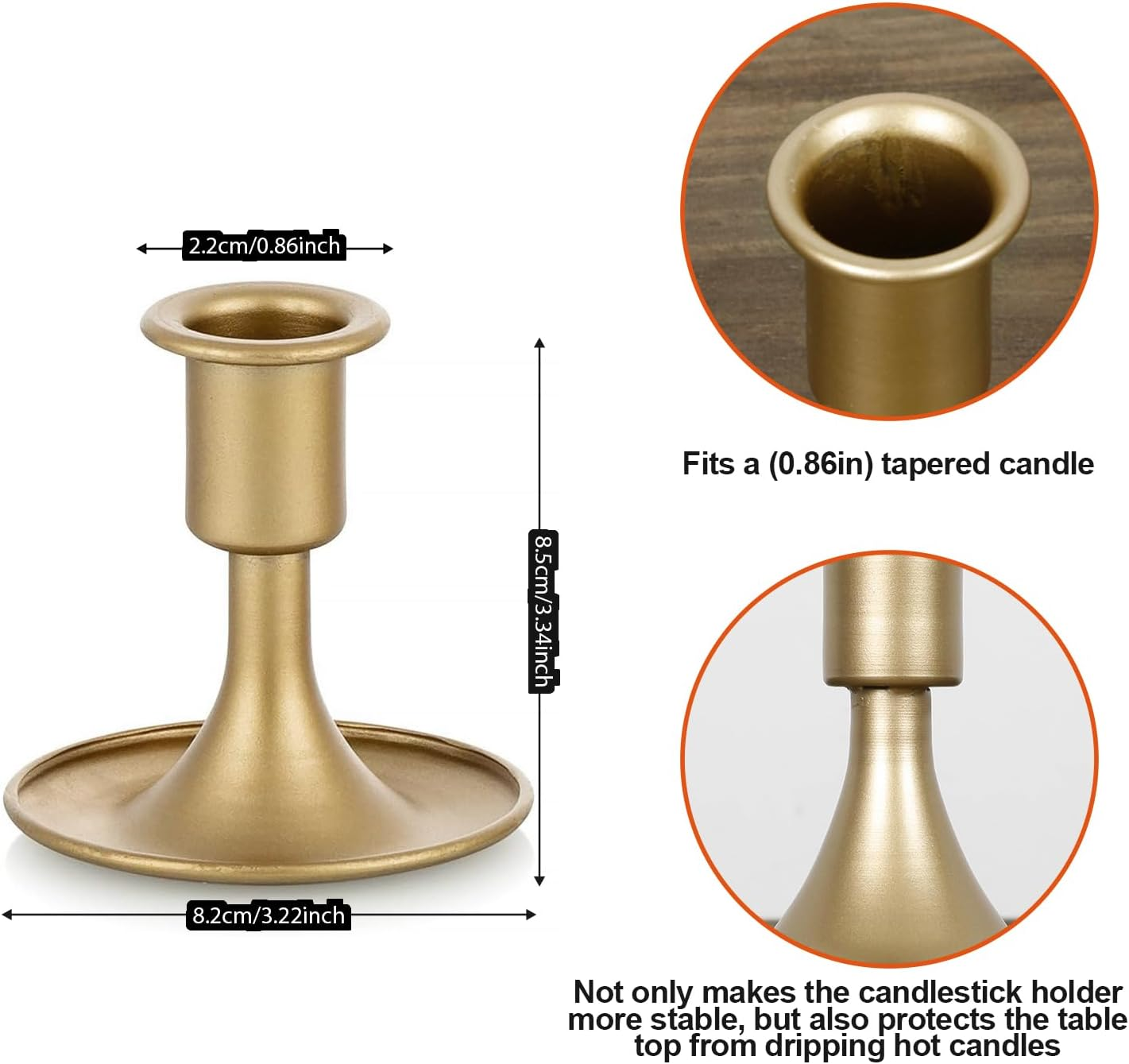 Candlestick Candle Holders,H HOME-MART Set of 2,Vintage Candle Stick Holder Table Centerpiece Perfect Metal Candlestick Holders for Dinner Room Table Centerpiece Wedding Party Christmas Decorations image number 4