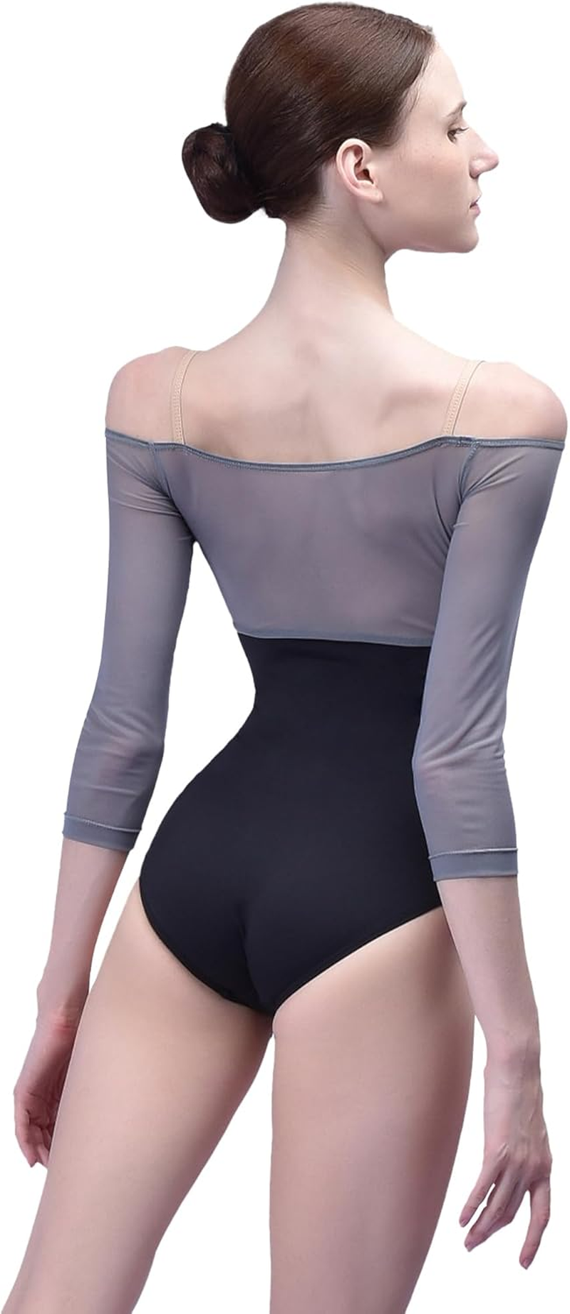 Women'S Strapless Ballet Leotard with Straps, 3/4 Sleeve Ballet Dance Camisole Leotards for Women Adults