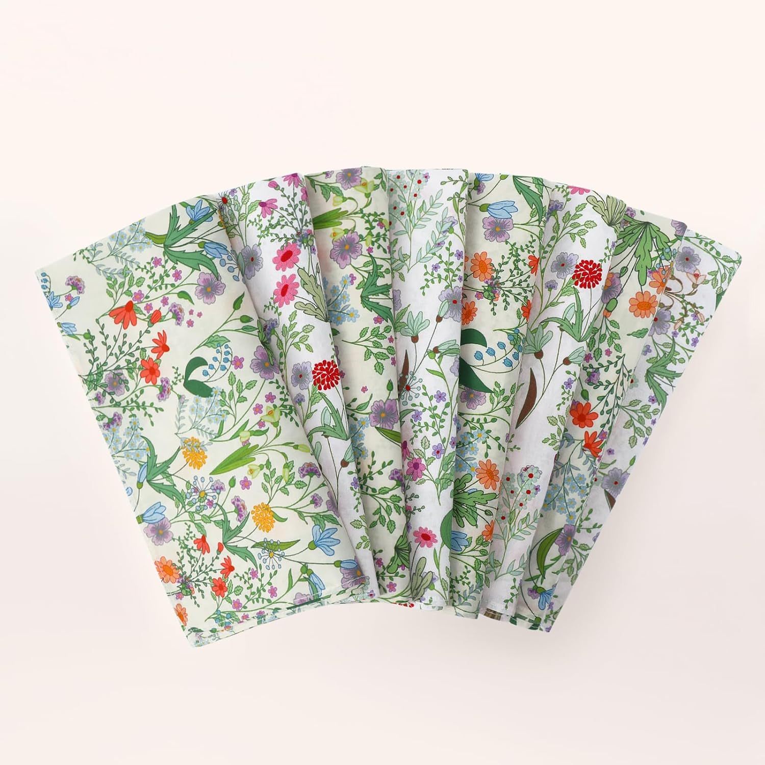 HOULIFE Handkerchiefs for Women, Vintage Ladies Flower Handkerchief Soft Cotton Floral Printing Hankies Assorted Colors image number 6