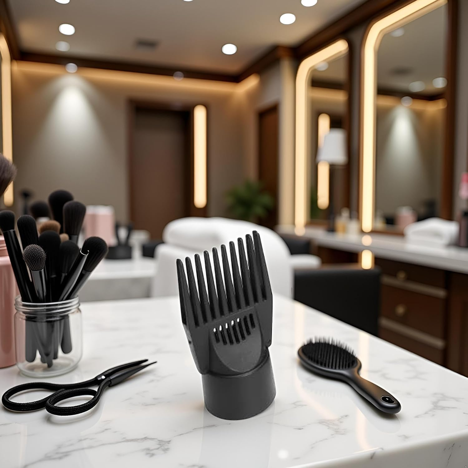 1 Pcs Universal Hair Dryer Comb Hair Styling Straightening Detangling Plastic Hairdressing Salon Curly Natural Hair Combs Styling Tools and Appliances Black