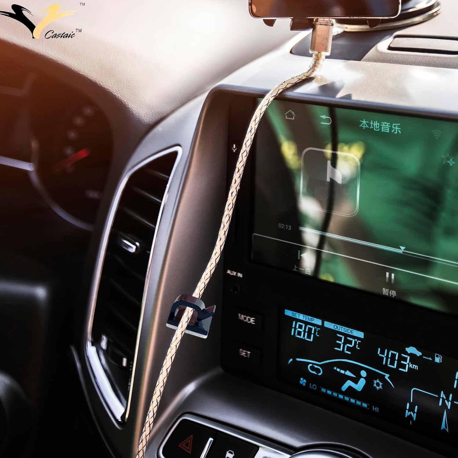 Castaic 50 Pcs Adhesive Cable Clips, Upgraded Durable Cable Wire Management for Car, Office and Home(Black) image number 2