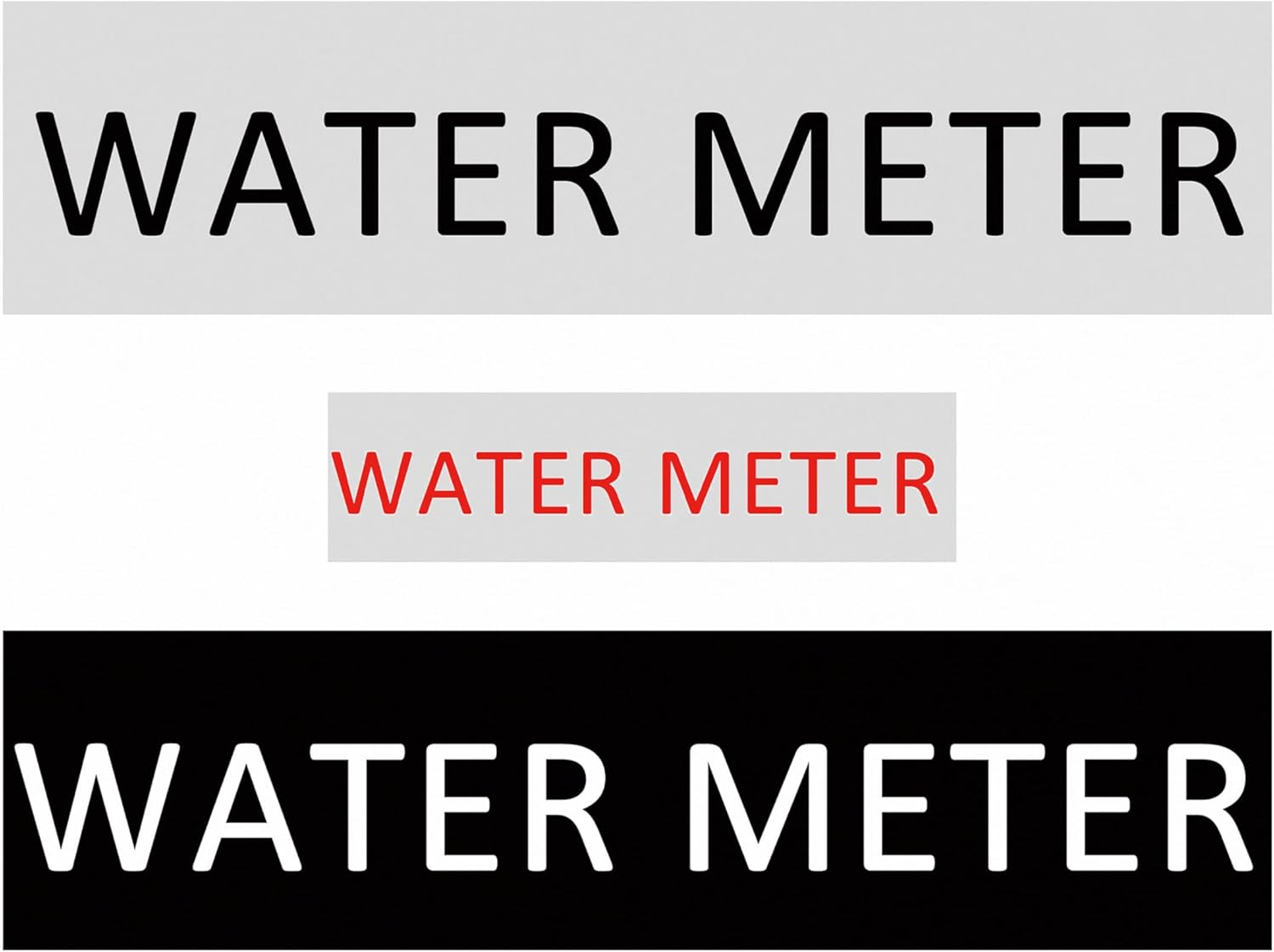 WATER METER Sign Self Adhesive Plaque Decal METER SIGN HOME SIGN (Style 2, 50X200Mm)