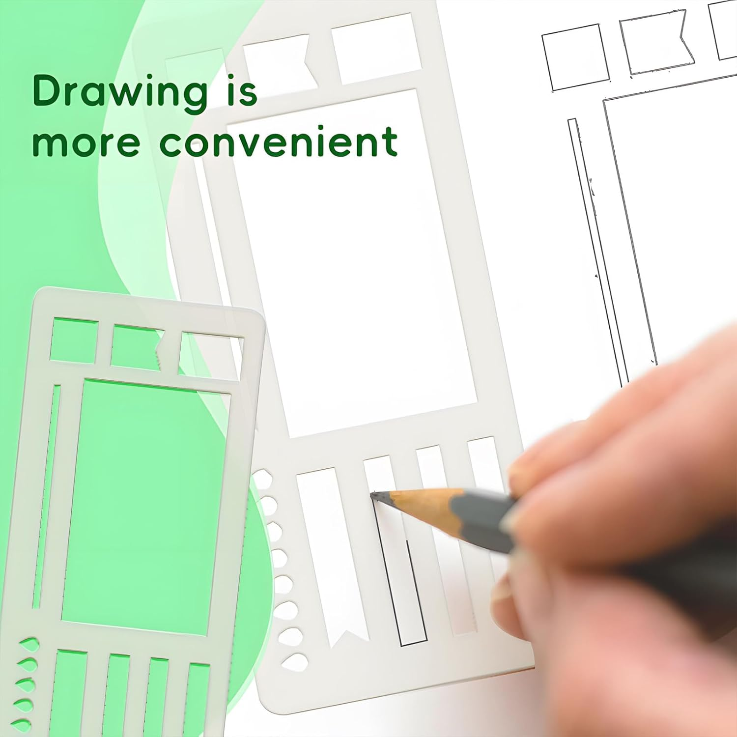 QFFAFAR Handmade Flexible Record Template, 3PCS Transparent Planner Stencils Set, Flexible Drawing and Checklist Templates, Journaling Drawing Template Ruler, for Dot Grid Journals image number 4