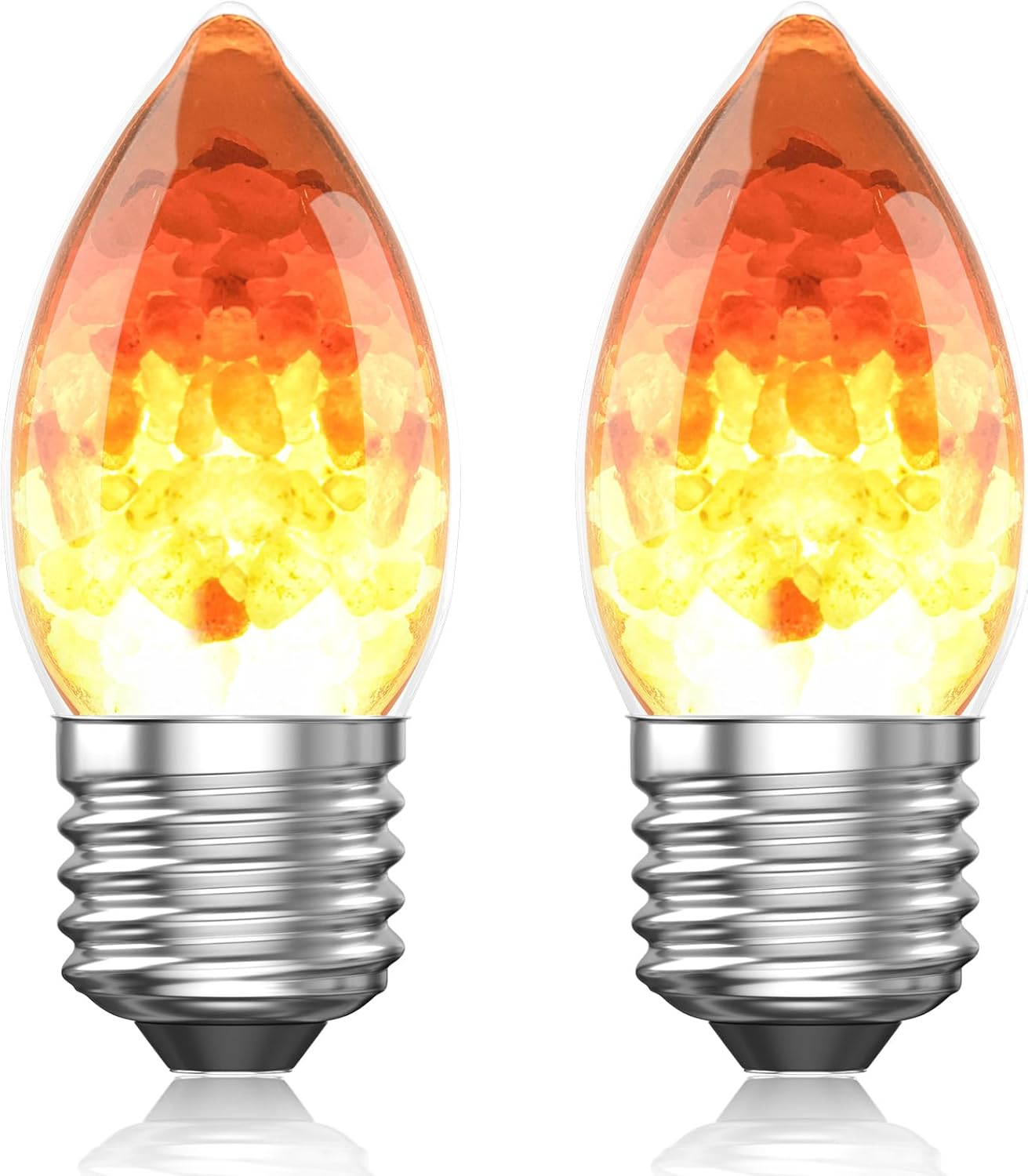 Brightark Himalayan Salt Lamp LED Light Bulbs, E27 2200K Warm Amber Pink, 3W Mood Lighting Night Light, C35 Salt Rock Stress Relief Bulbs for Bedroom, Decor, Sleep Light, Non-Dimmable, 2Pack image number 5