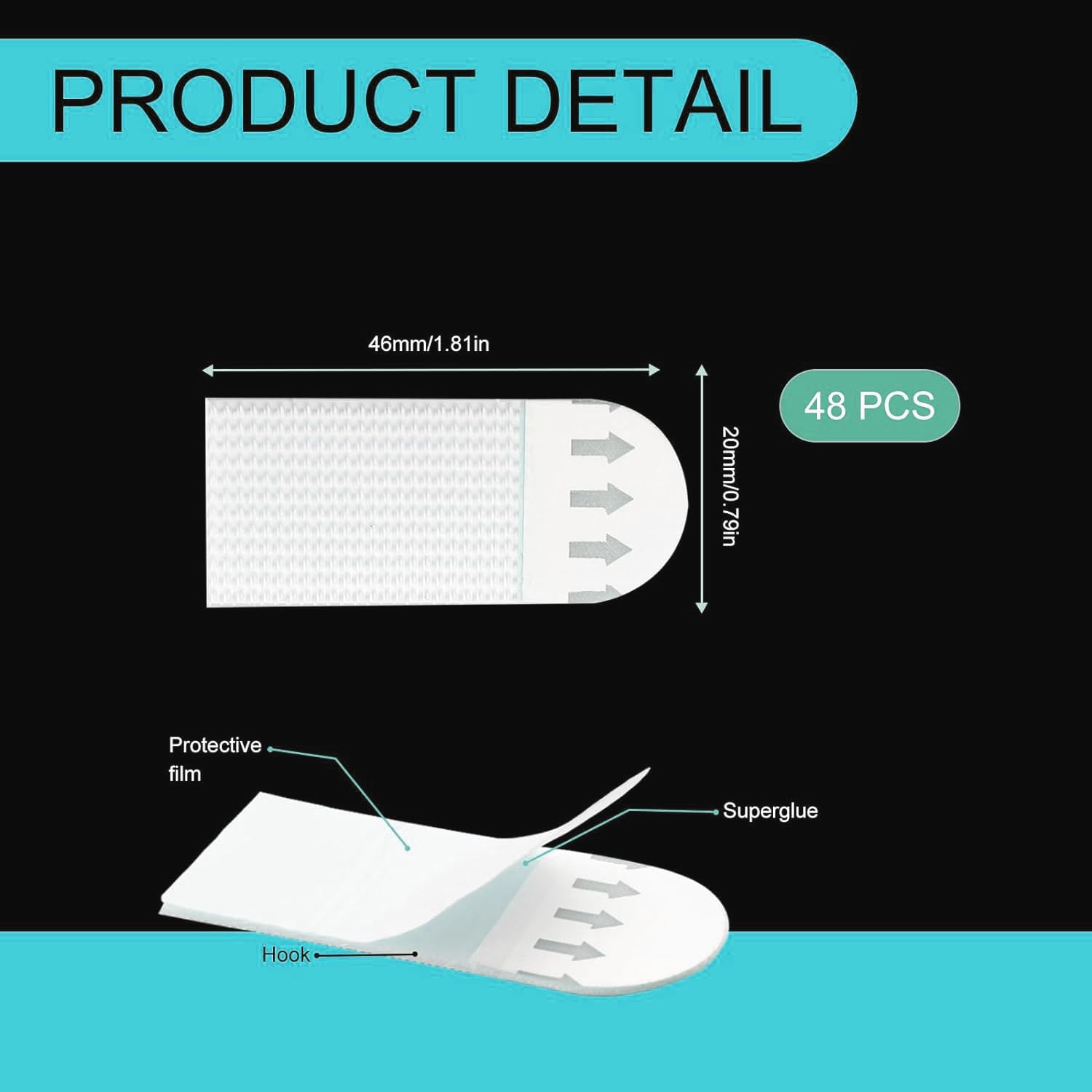 SAHENITEA 24 Pairs(48 Strips) Adhesive Strips,Picture Hanging Strips Heavy Duty, Hook and Loop Tape, Picture Hanging Strips for Pictures, Frames, Mirrors, Wall Decoration and Signage image number 5
